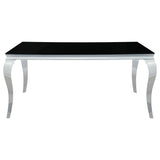 Carone Rectangular Dining Table Chrome and Black image