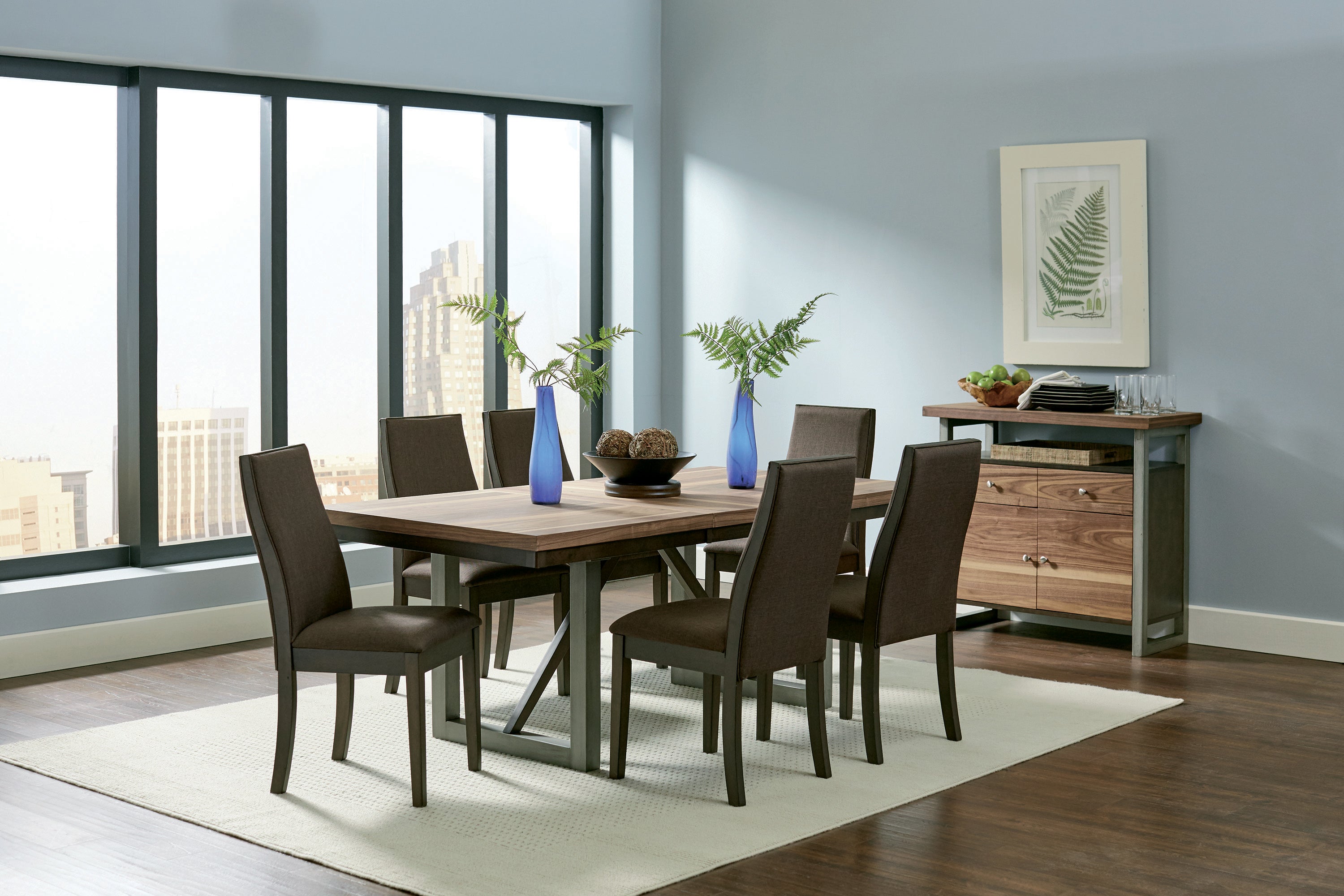 Spring Creek  Dining Room Set Natural Walnut and Taupe