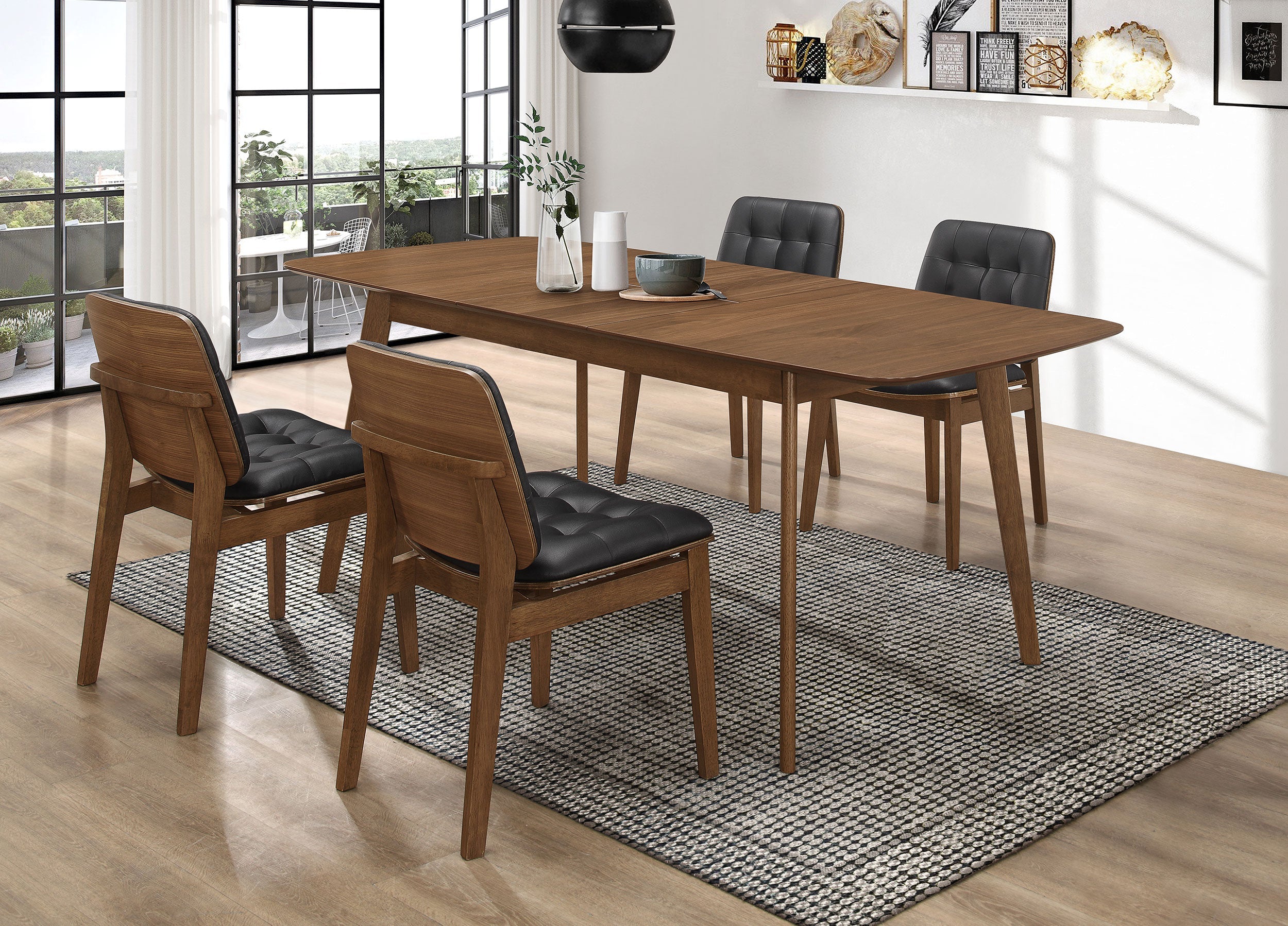 Redbridge Rectangular  Dining Set Natural Walnut