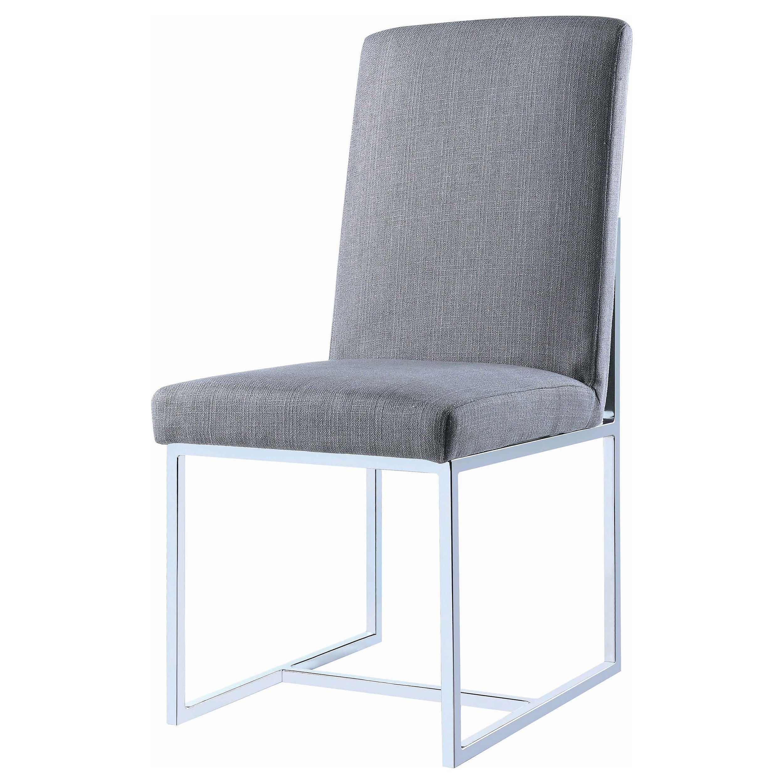 Mackinnon Upholstered Side Chairs Grey and Chrome (Set of 2)