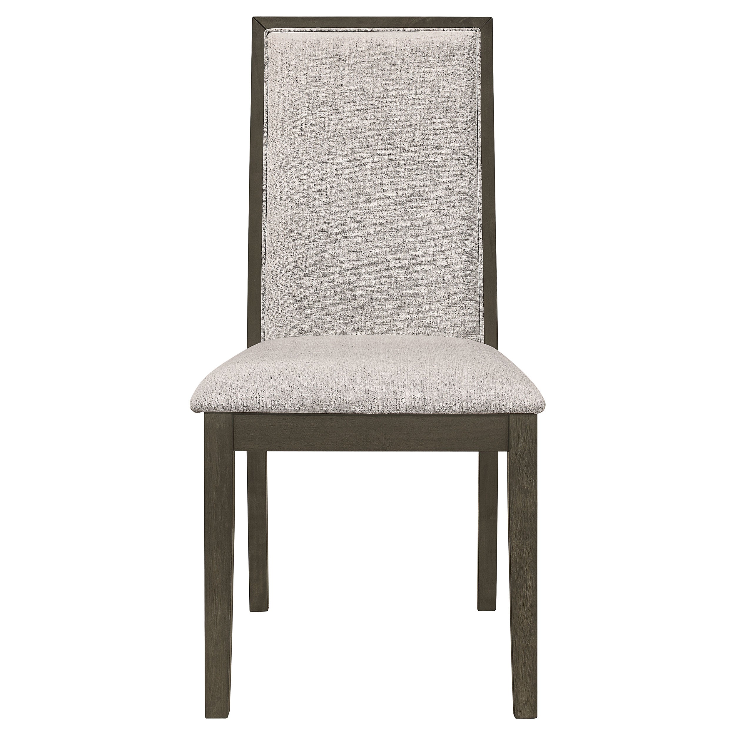 Kelly Upholstered Solid Back Dining Side Chair Beige and Dark Grey (Set of 2)