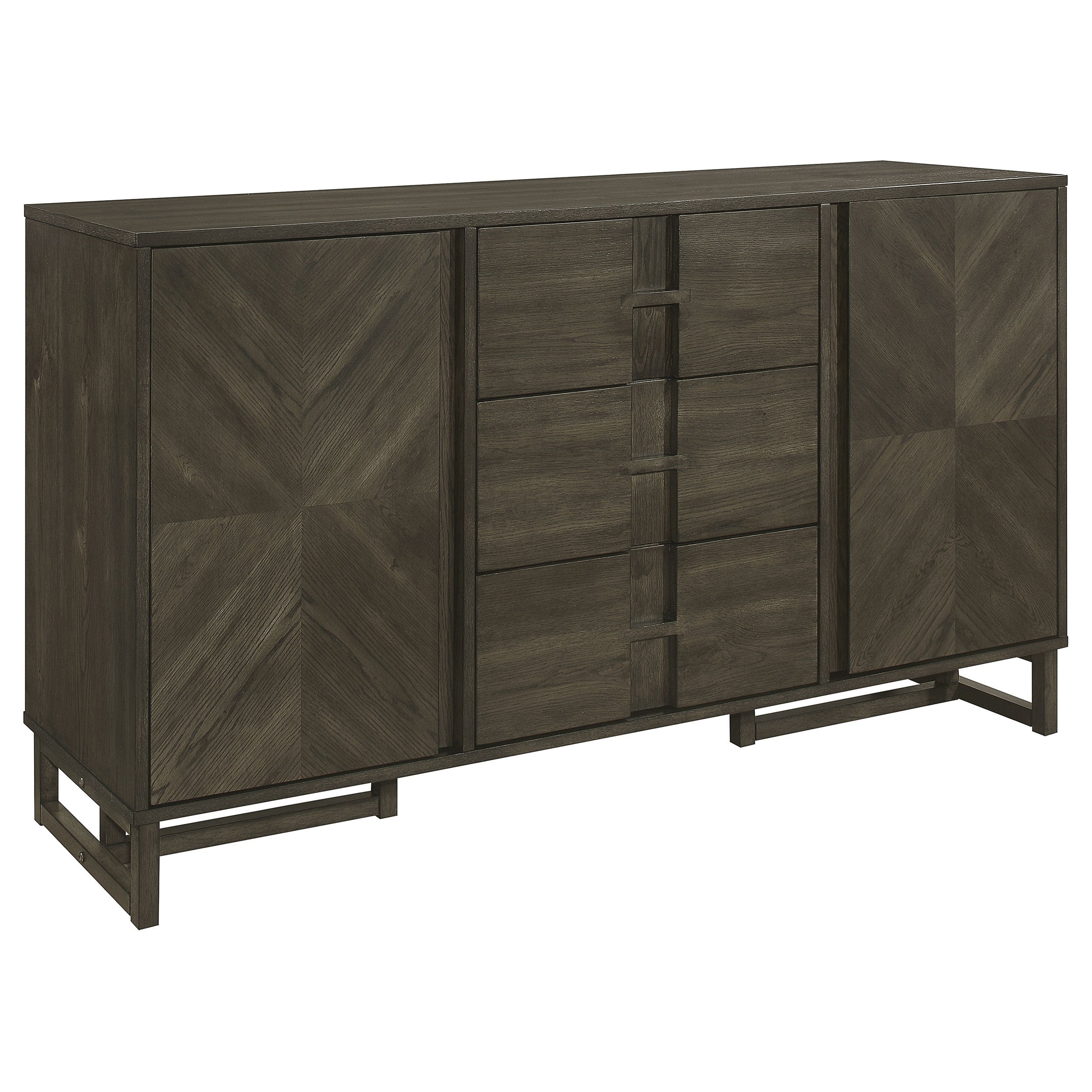 Kelly 3-drawer Storage Dining Sideboard Server Dark Grey