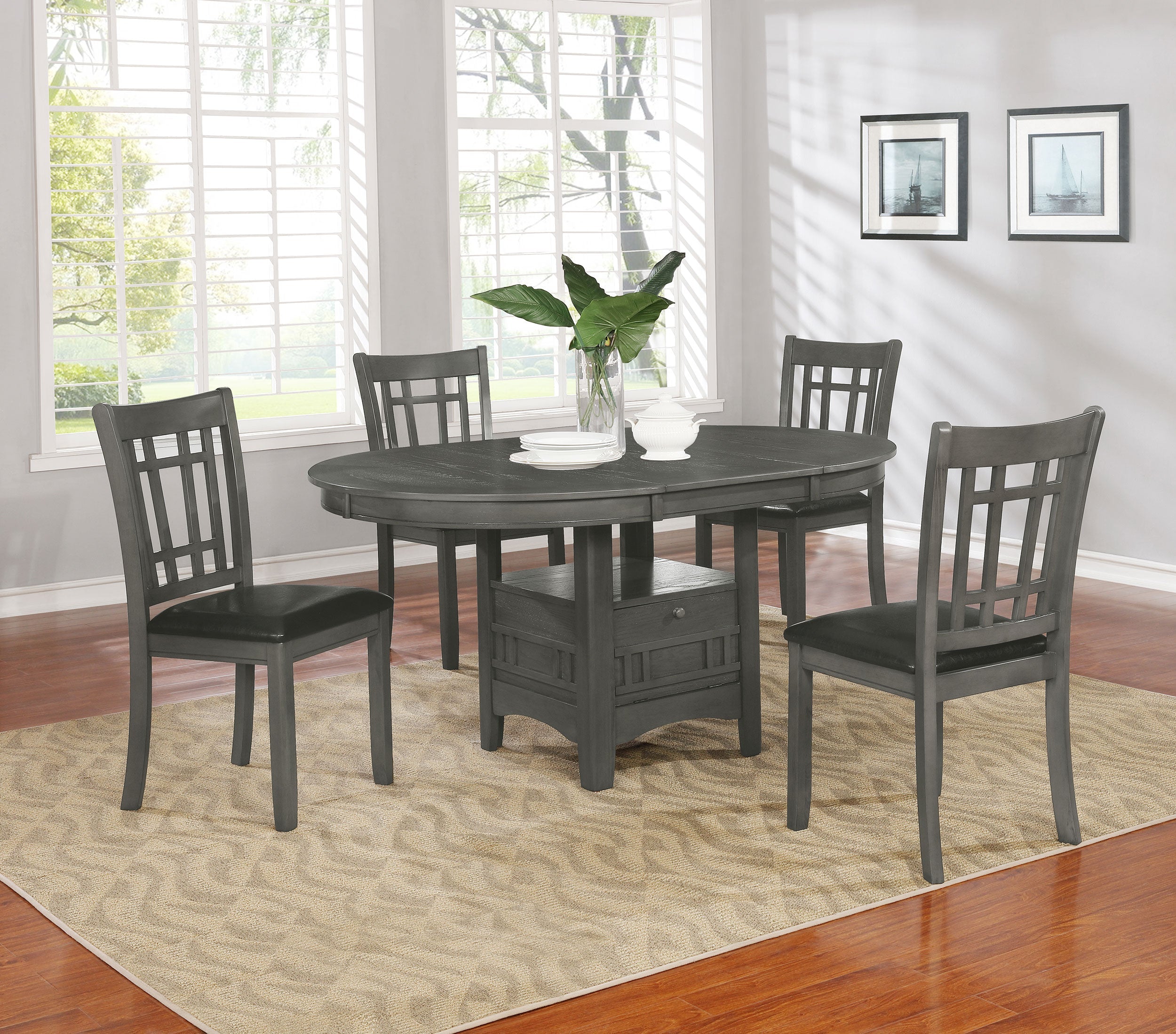 Lavon Dining Table with Storage Medium Grey