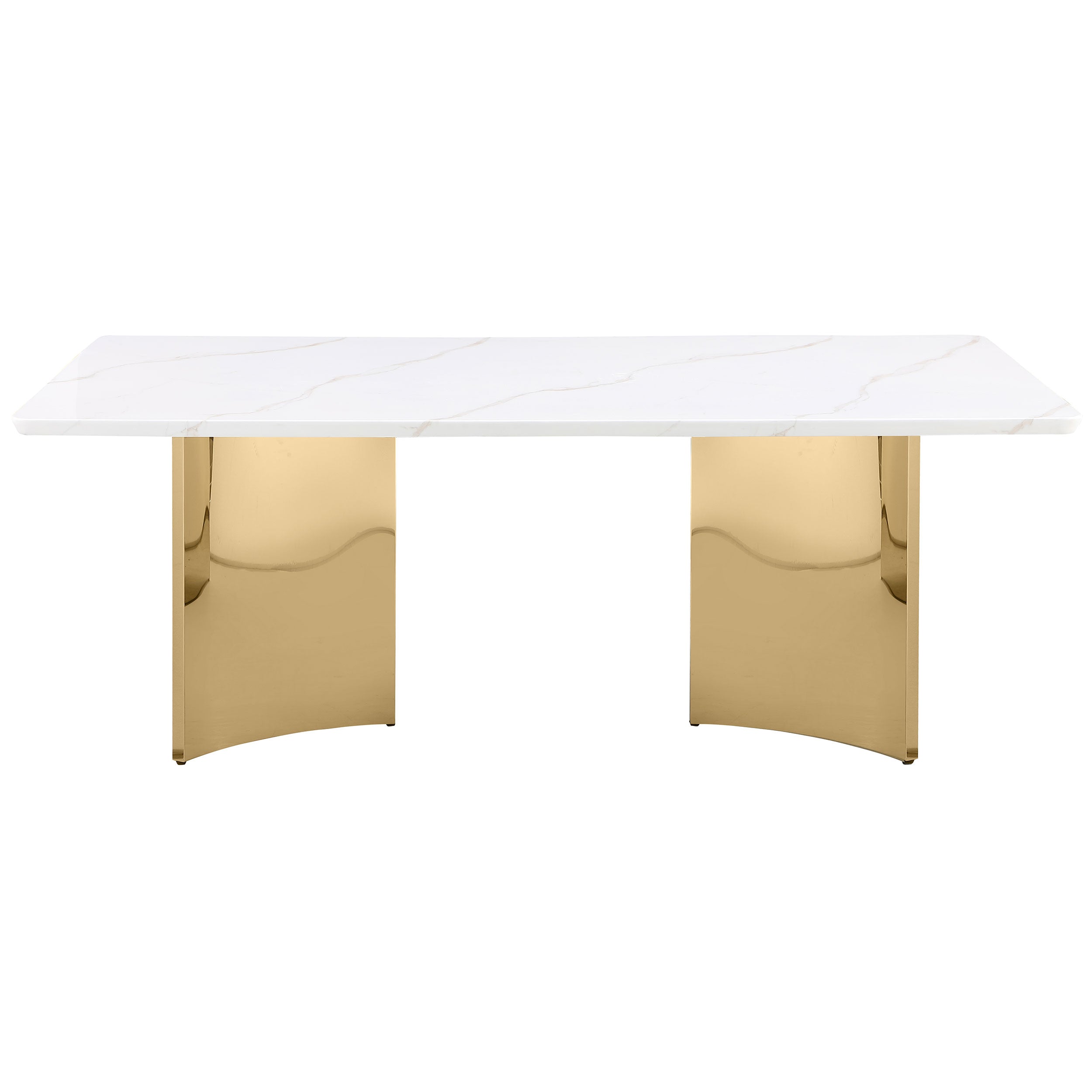 Telvin Rectangular 79-inch Marble Top Dining Table White