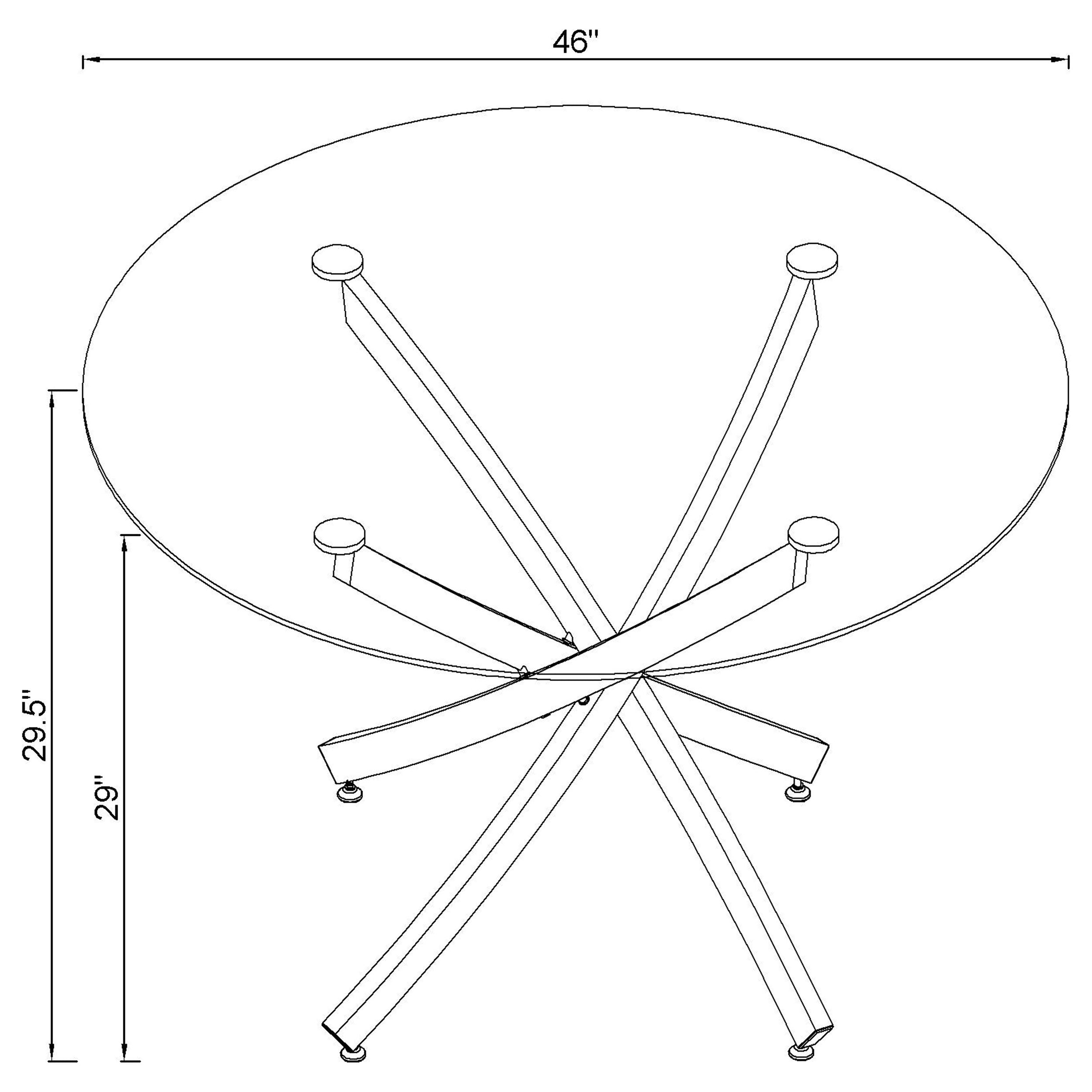 Beckham Round Dining Table Brass and Clear