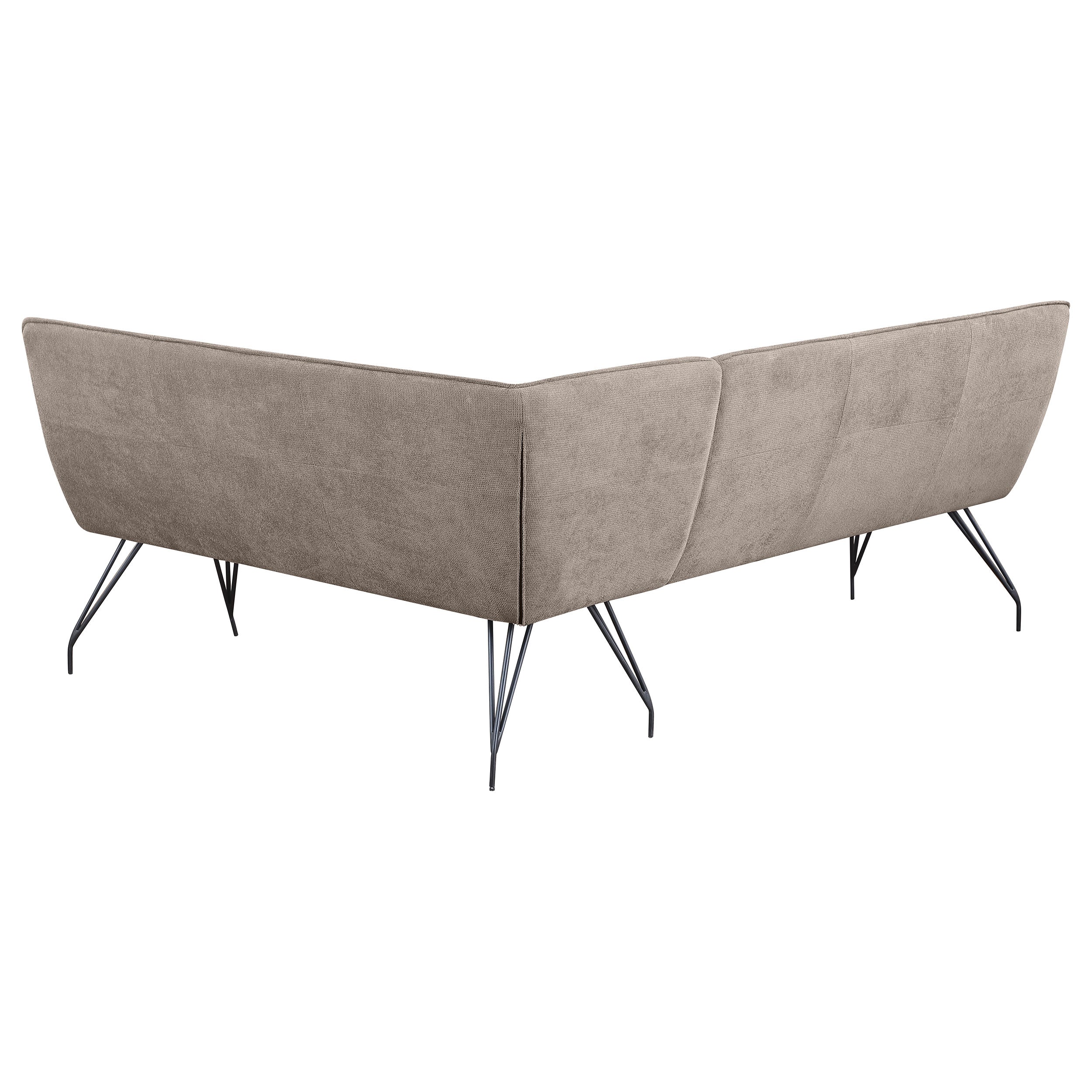Dodson Fabric Upholstered L-Shaped Nook Dining Bench Grey