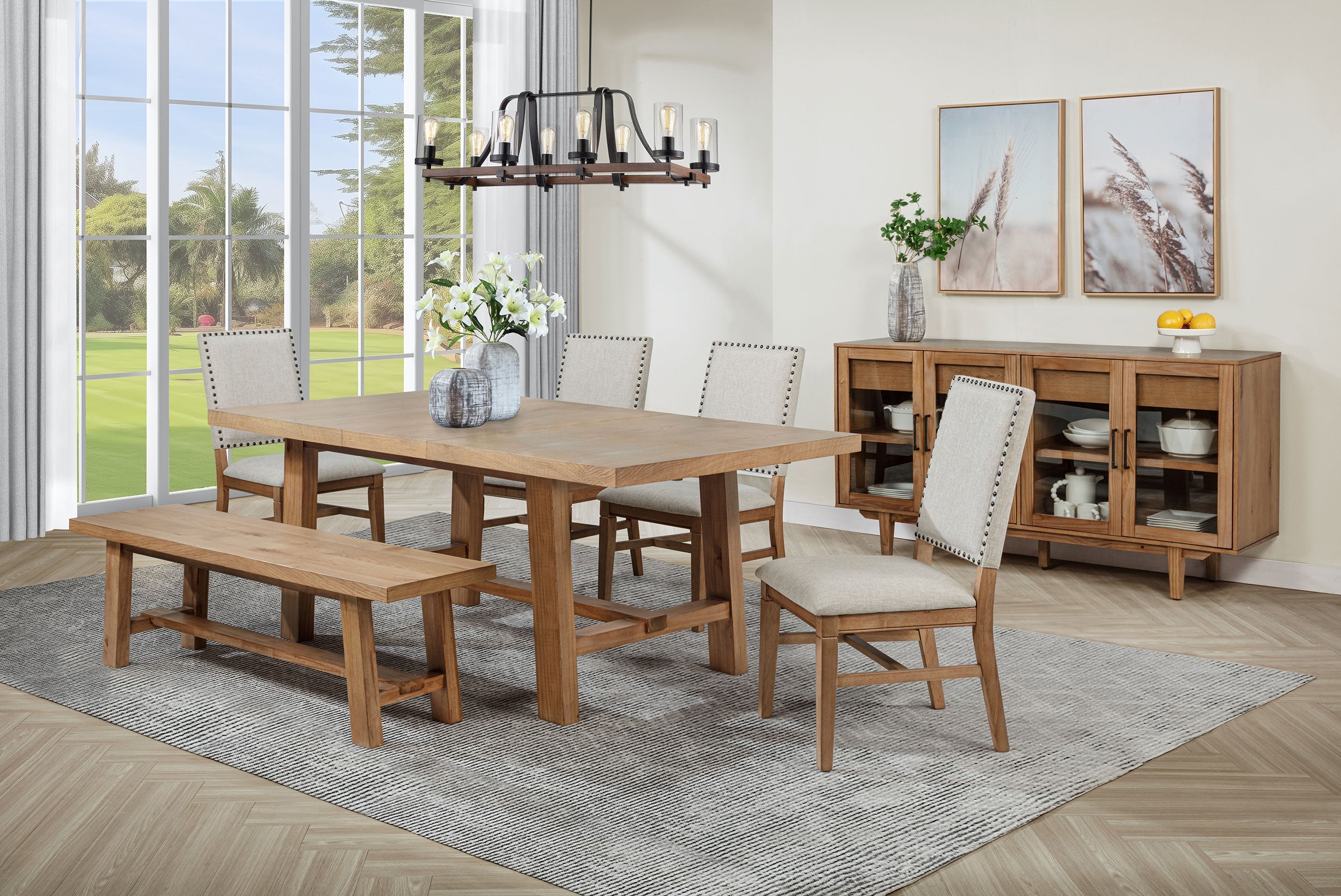 Middleton  Extension Leaf Dining Set Brown and Black