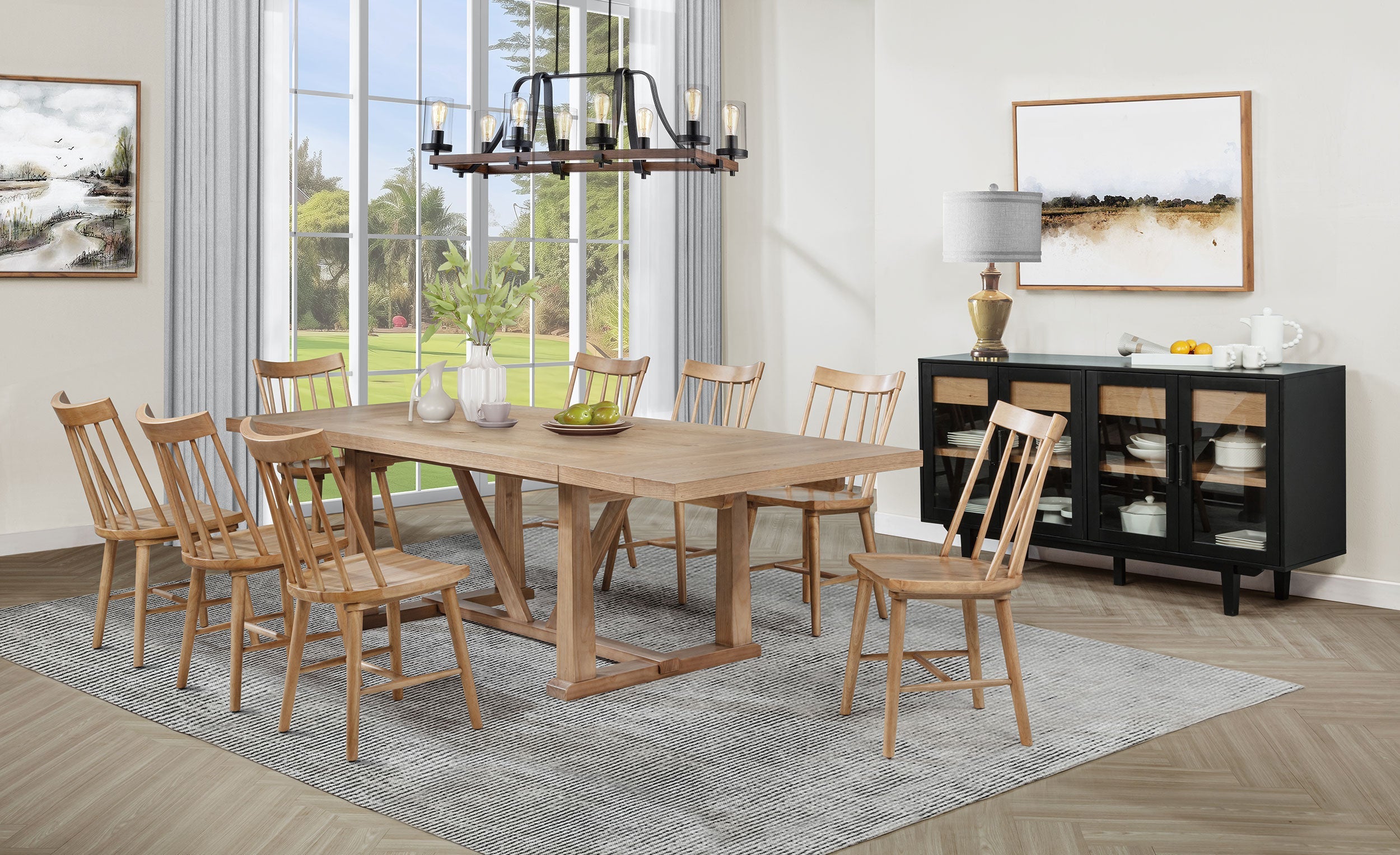 Middleton  Extension Leaf Dining Set Brown and Black
