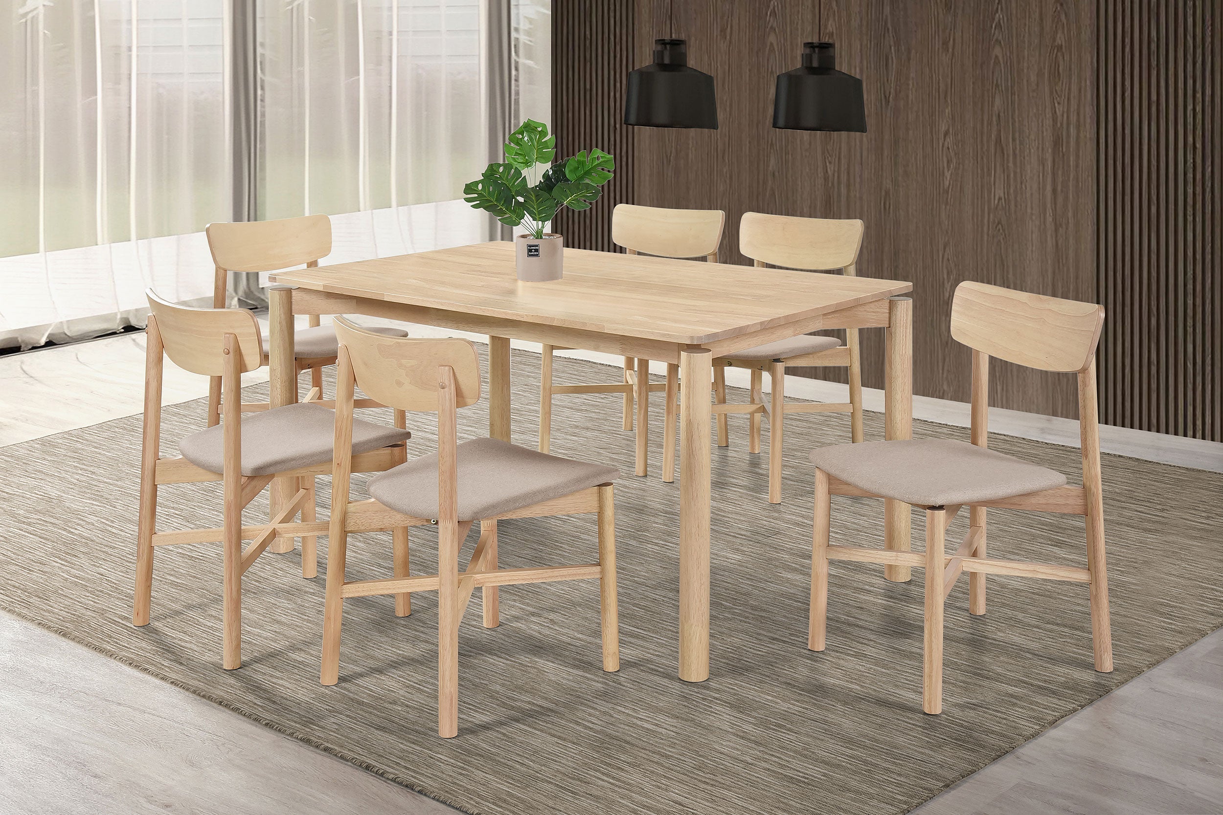 Parkridge 5-piece 59-inch Wood Dining Set White Washed