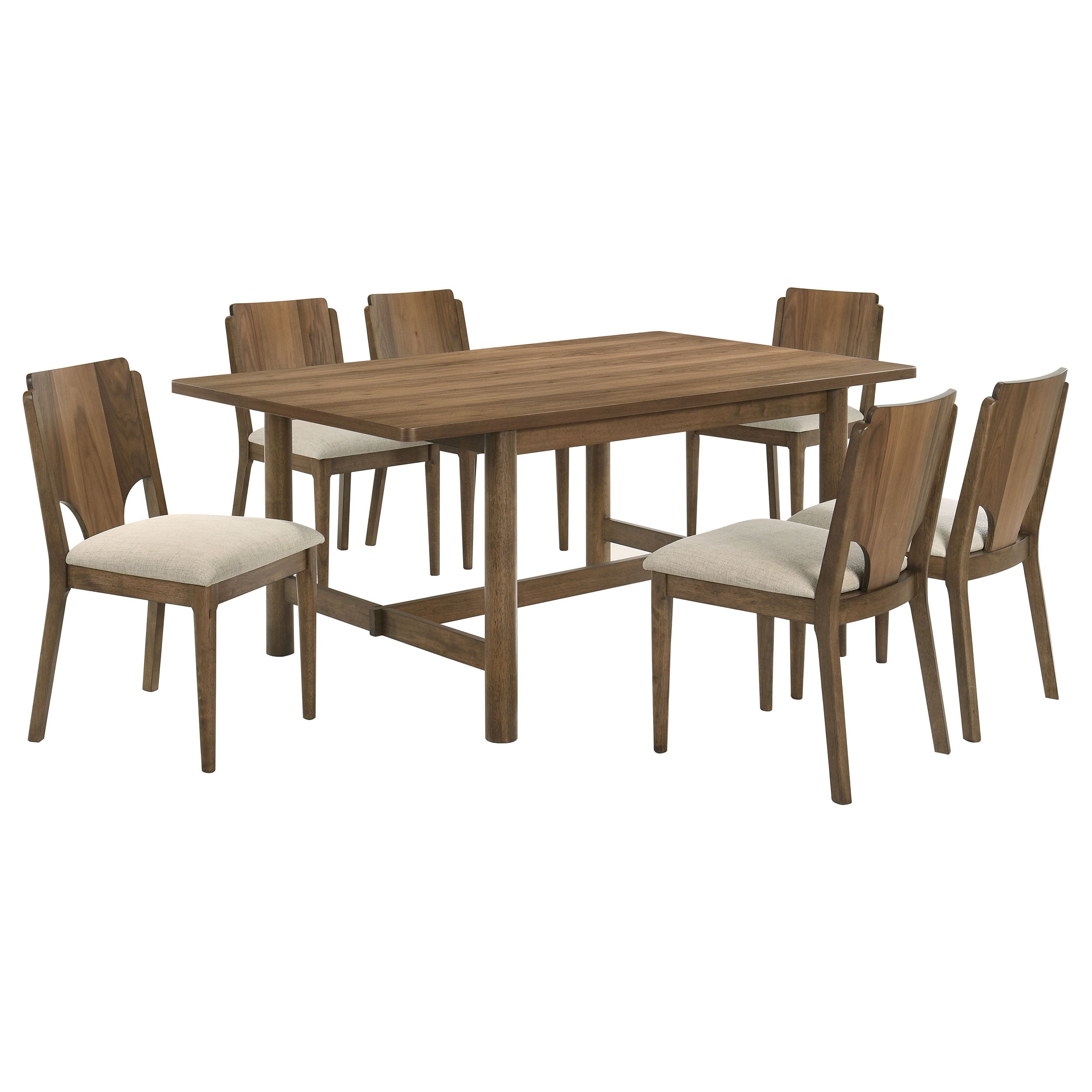 Crestmore 5-piece 71-inch Rectangular Dining Table Set Walnut