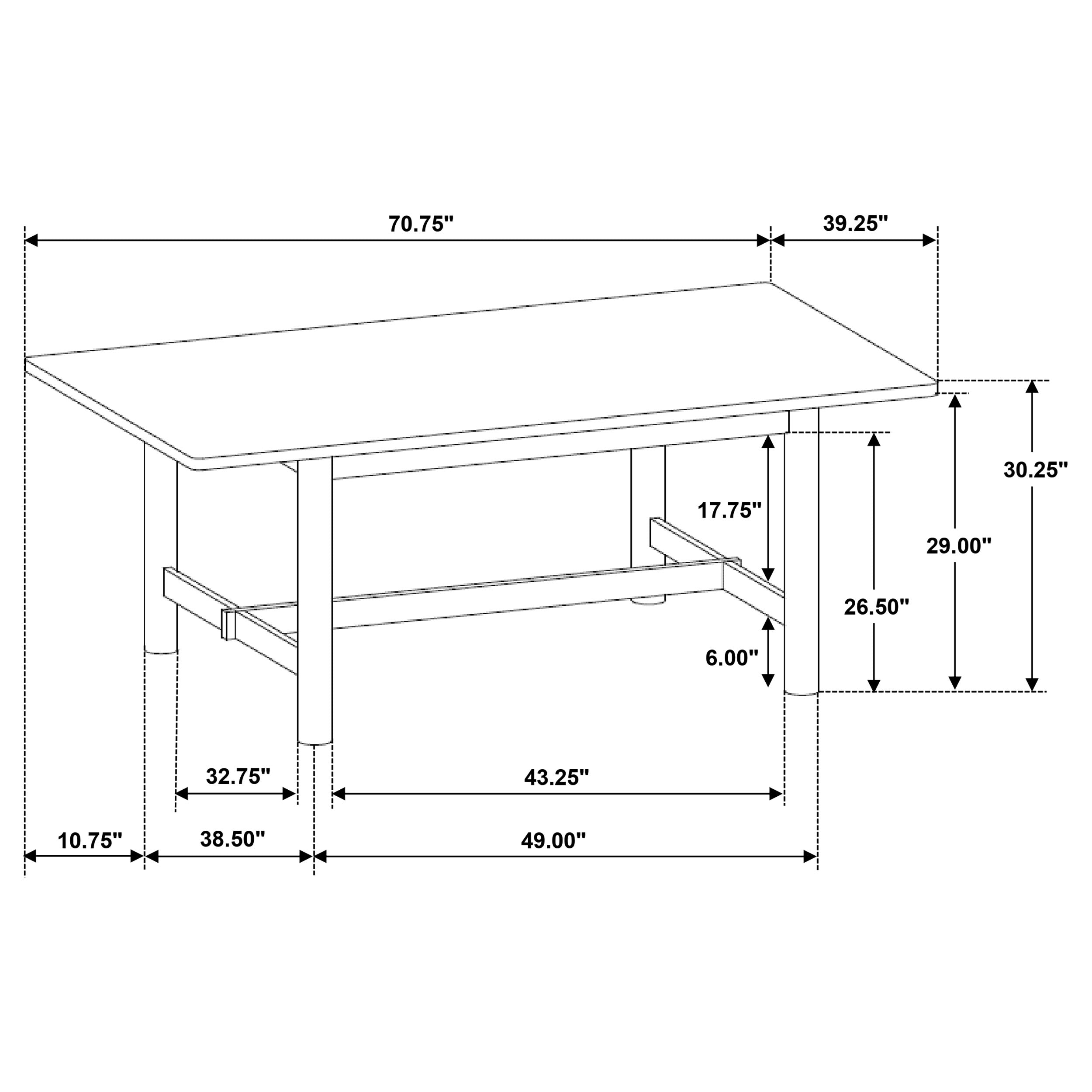 Crestmore 71-inch Rectangular Wood Dining Table Walnut