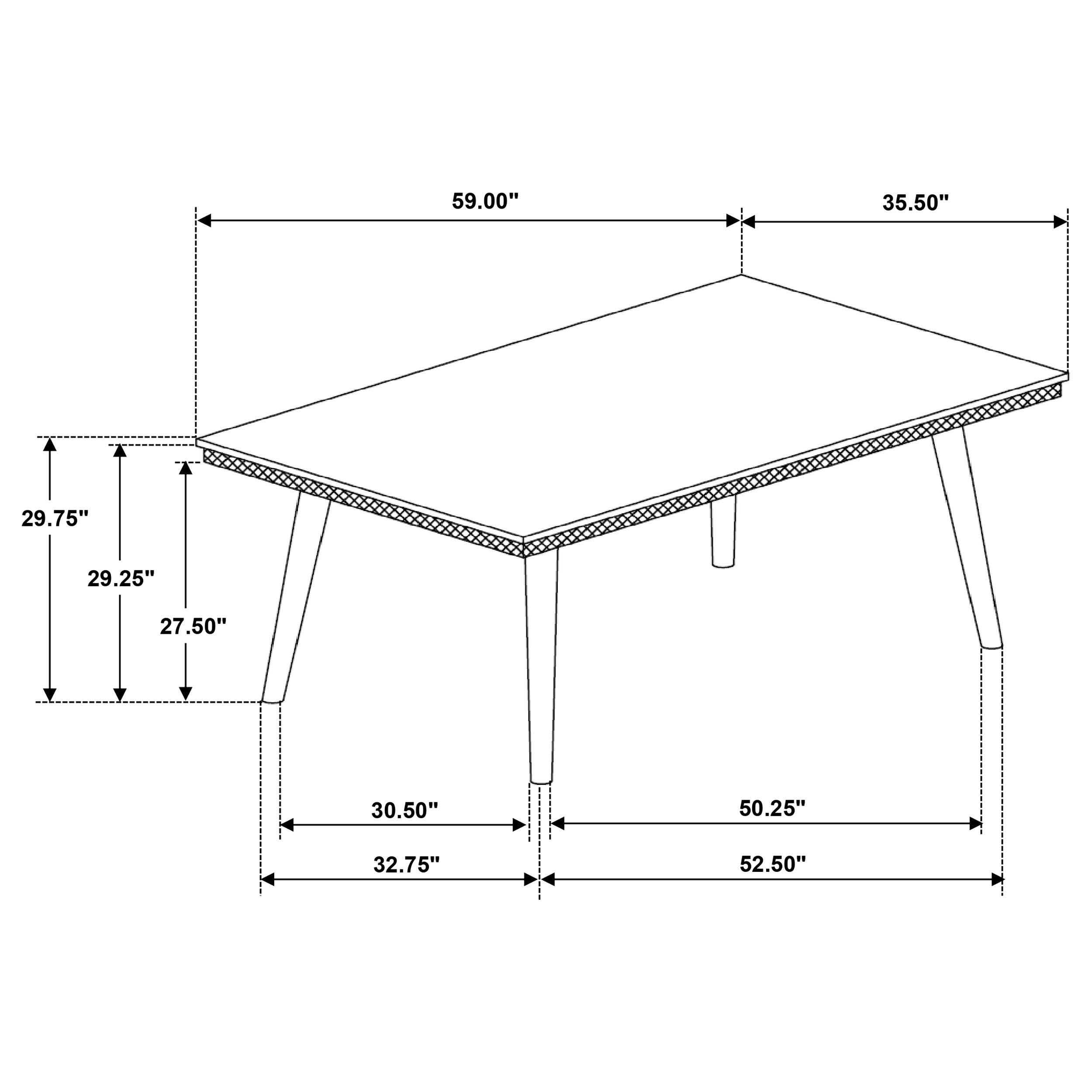 Onslow 59-inch Rectangular Wood Dining Table Dark Brown