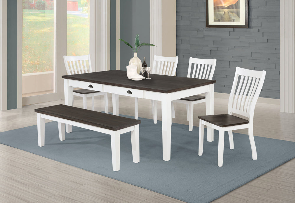 Kingman  Rectangular Dining Set Espresso and White