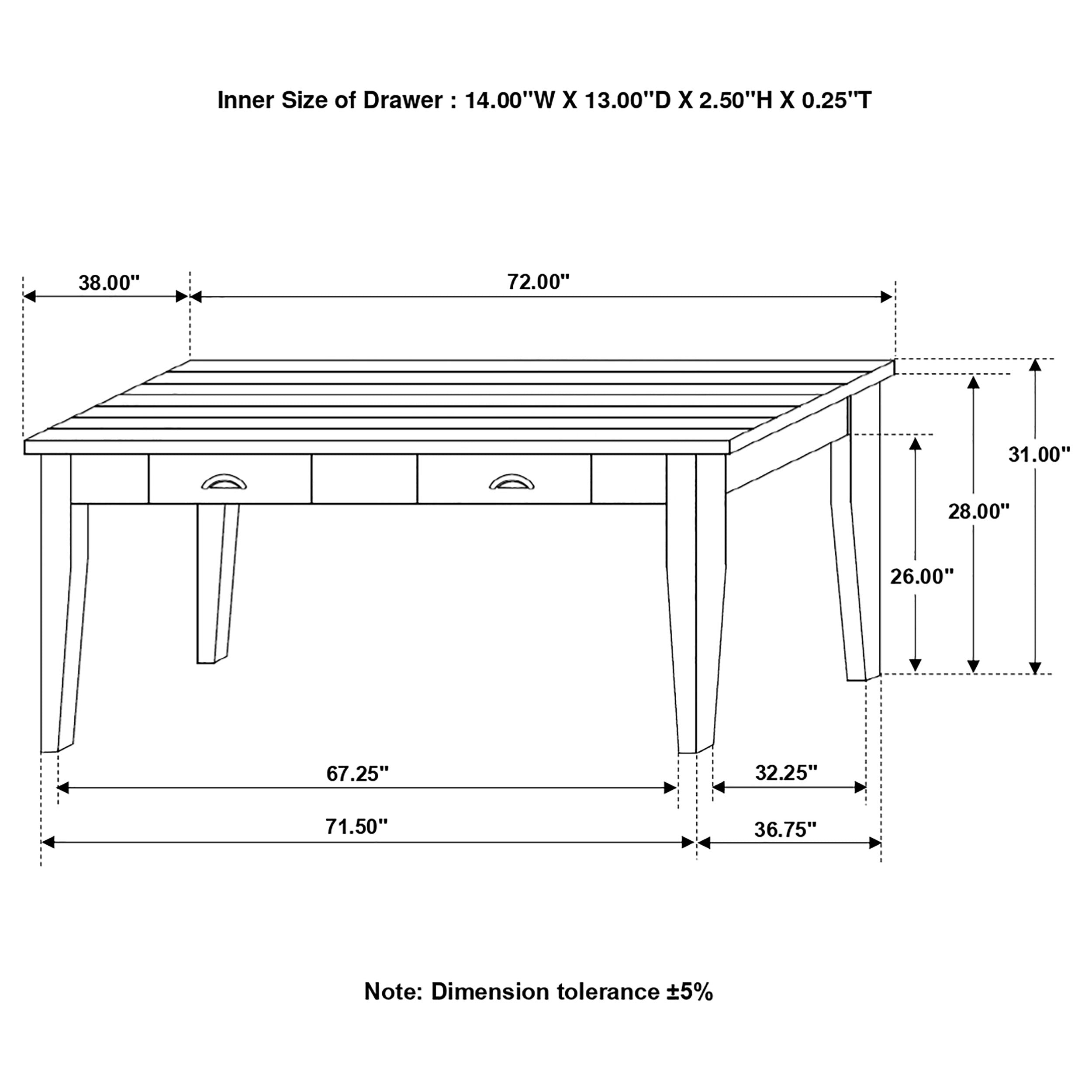 Kingman 4-drawer Dining Table Espresso and White