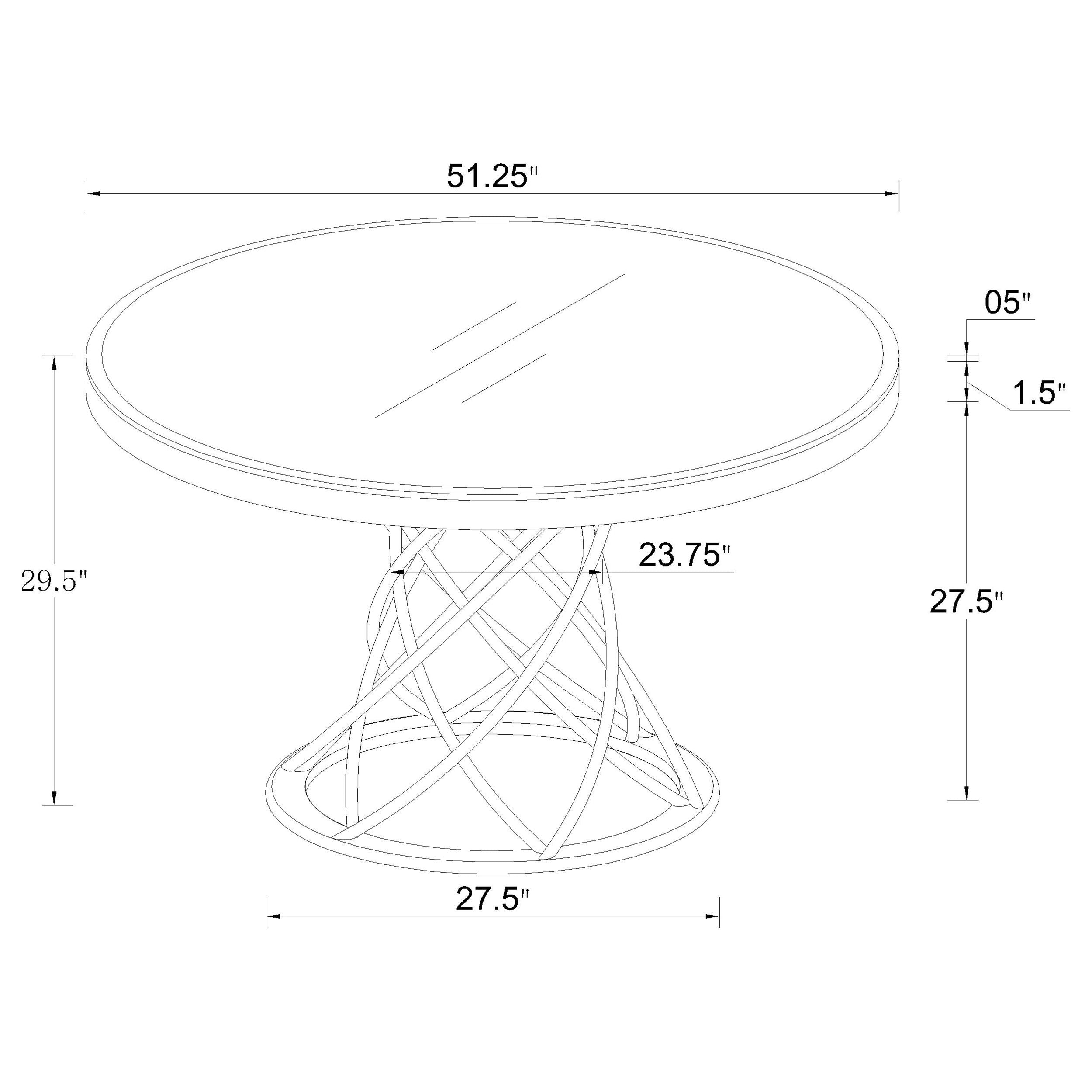 Irene  Round Glass Top Dining Set White and Chrome