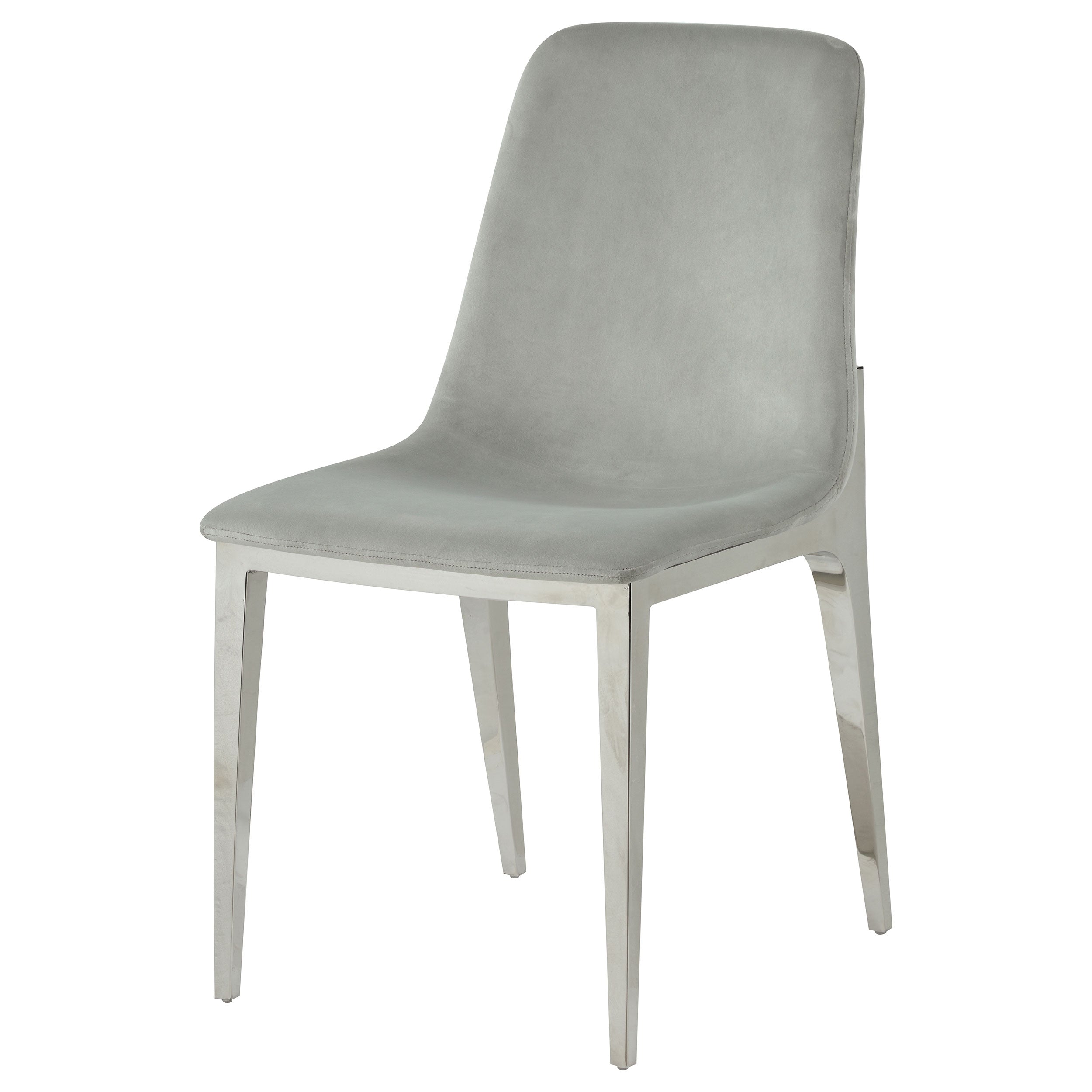 Irene Upholstered Side Chairs Light Grey and Chrome (Set of 4)