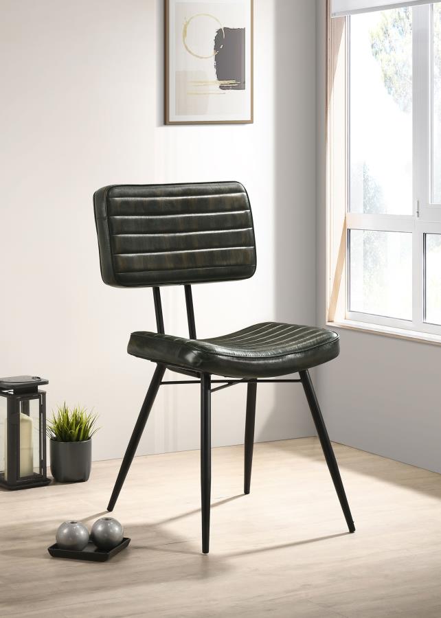 Misty Leather Upholstered Dining Side Chair (Set of 2)