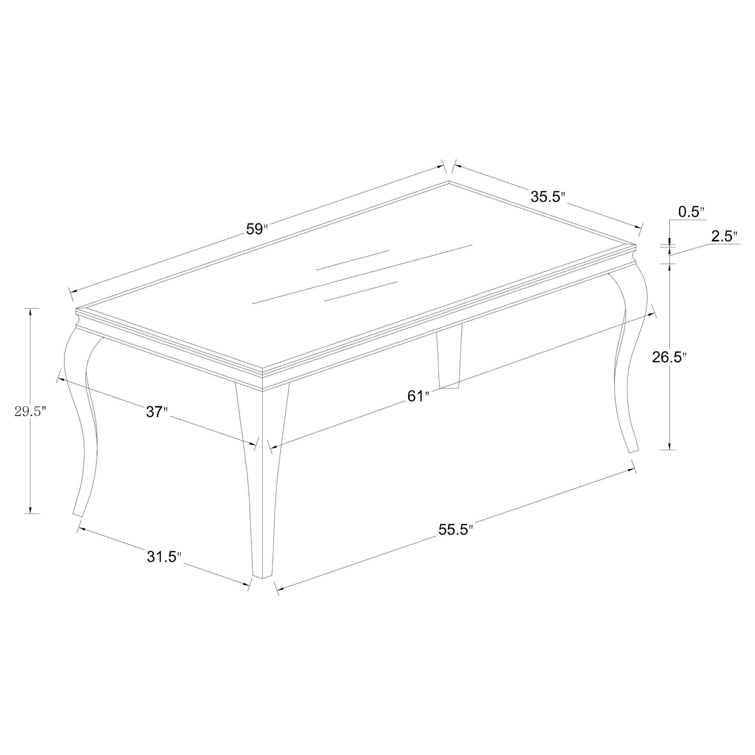 Carone Rectangular Glass Top Dining Table White and Chrome