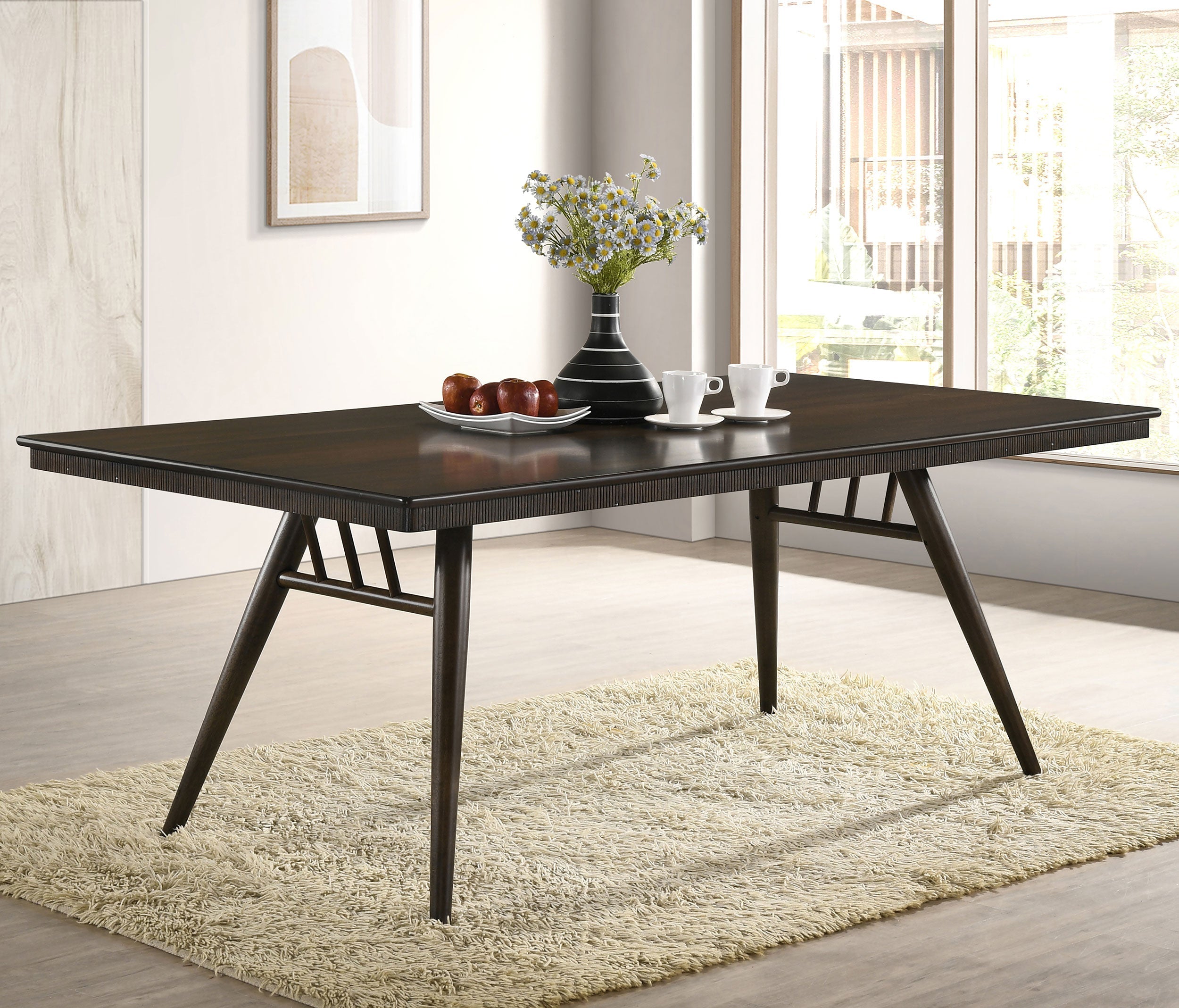 Wes Rectangular Dining Table Dark Walnut