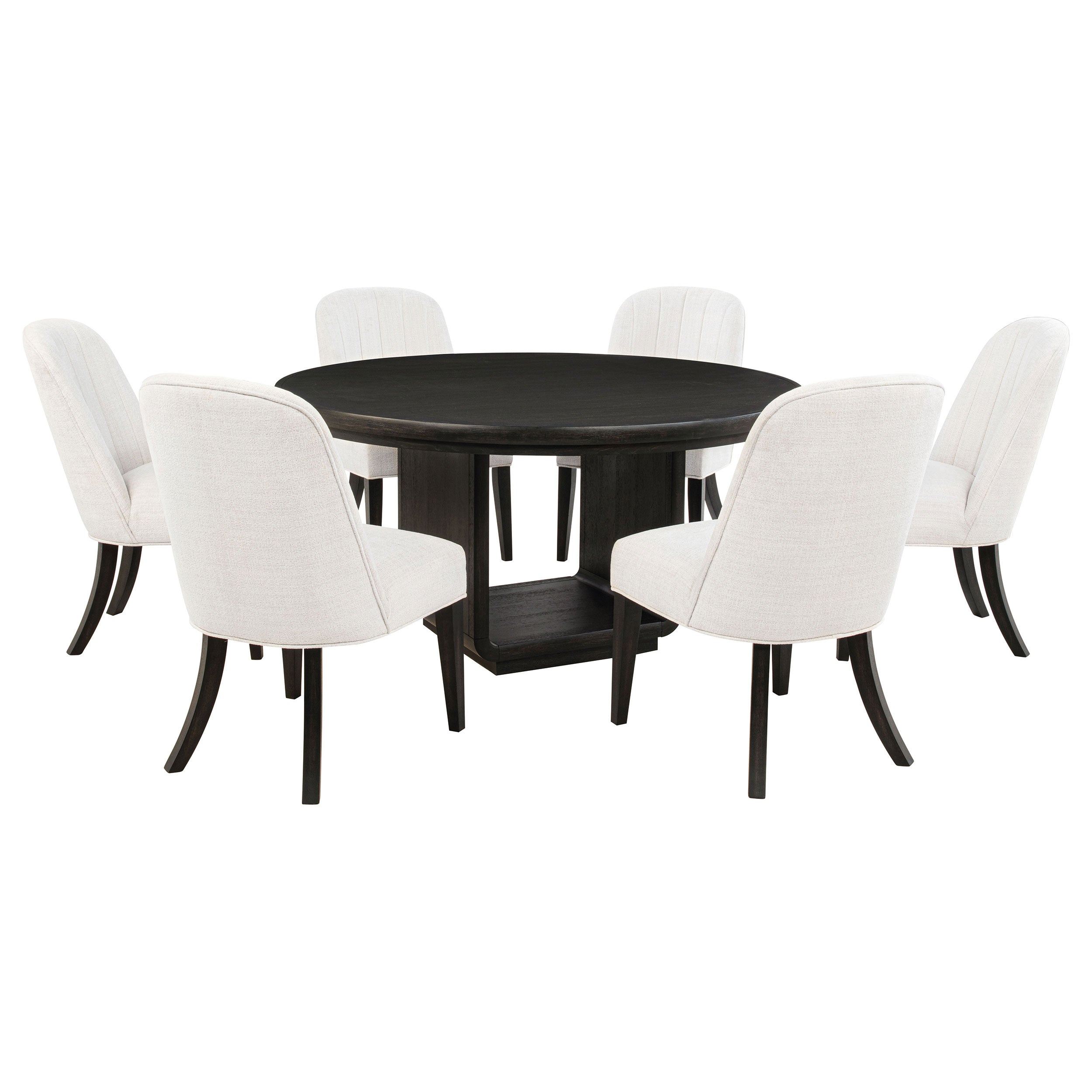 Leandro Round Dining Table Set Burnished Black