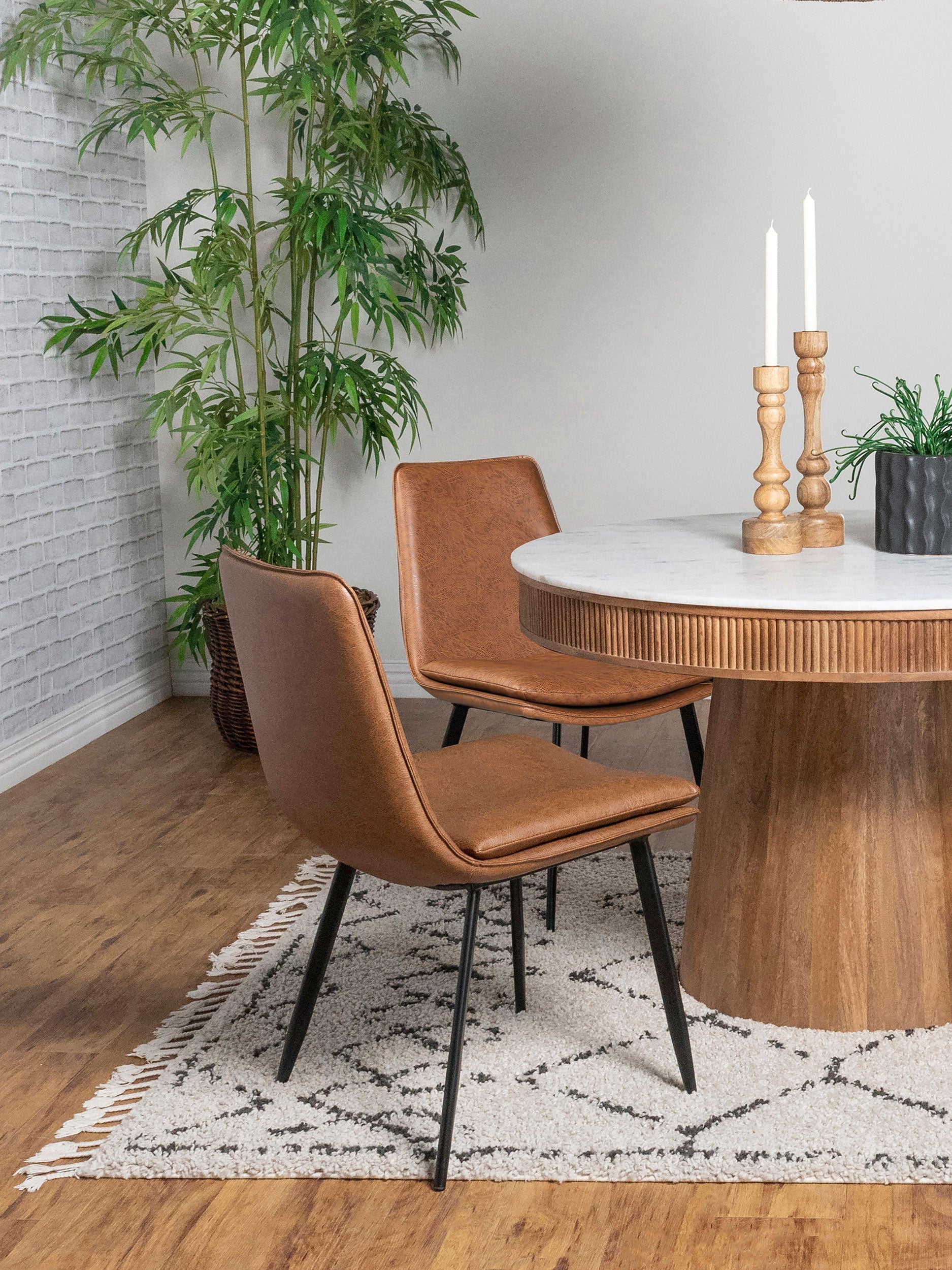 Ortega Upholstered Dining Side Chair Coffee (Set of 2)