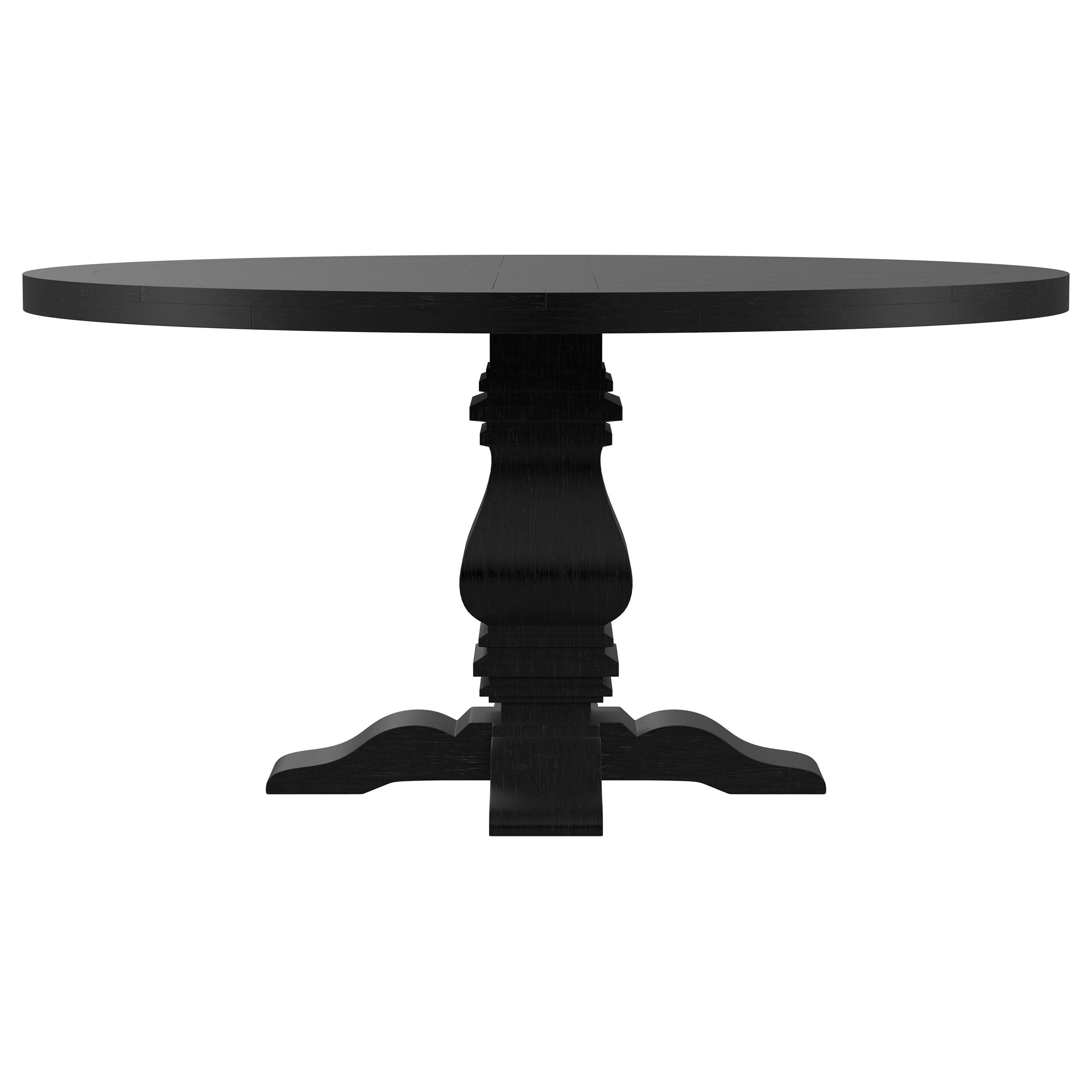 Florence Round 60-inch Pedestal Base Dining Table Black