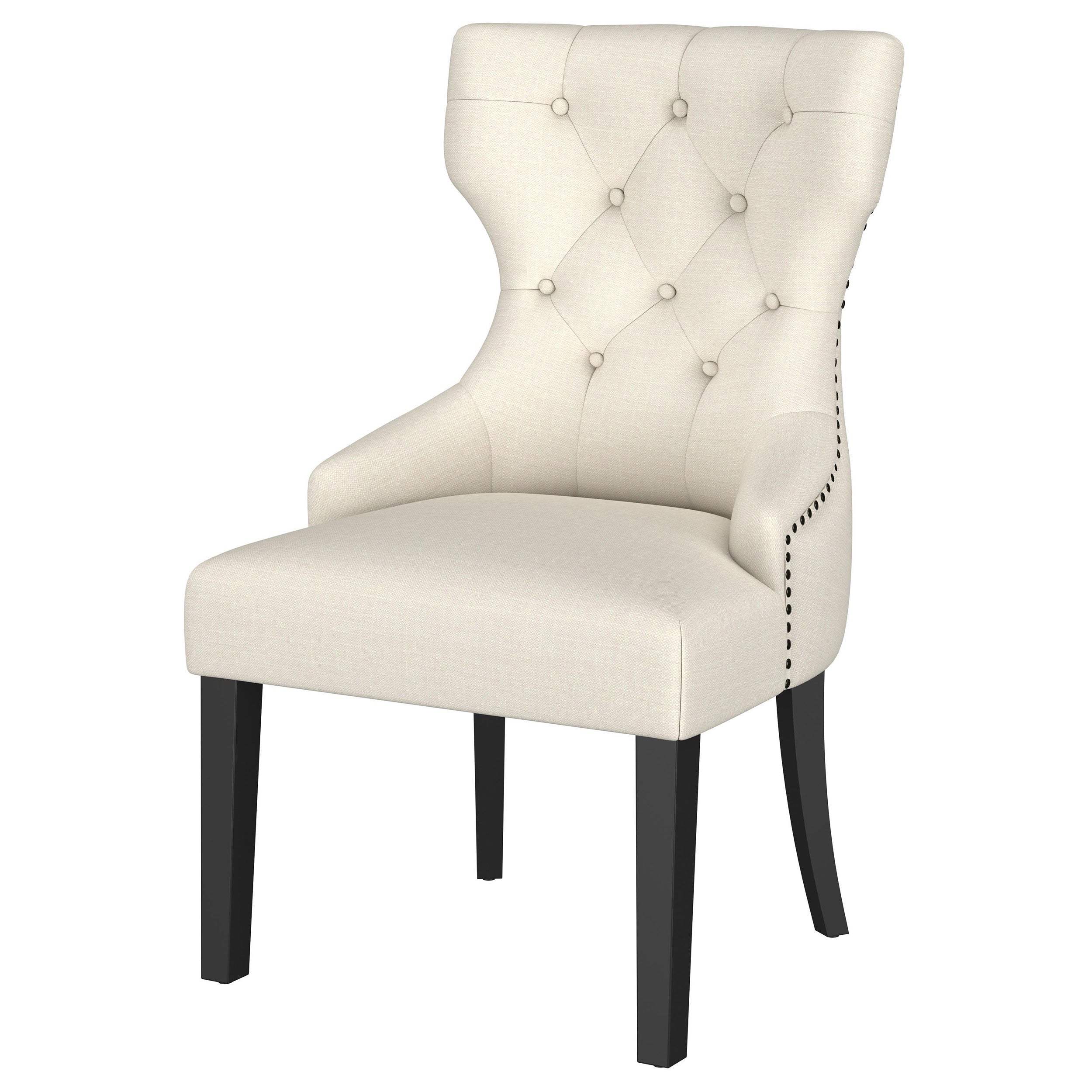 Baney Fabric Upholstered Dining Side Chair Beige and Black