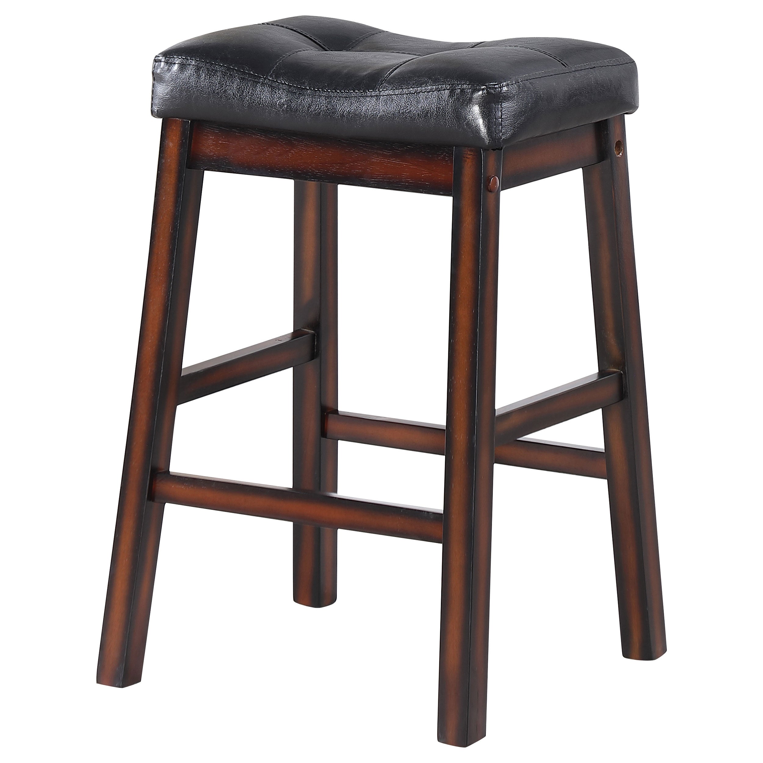 Donald Upholstered Bar Stools Black and Cappuccino (Set of 2)