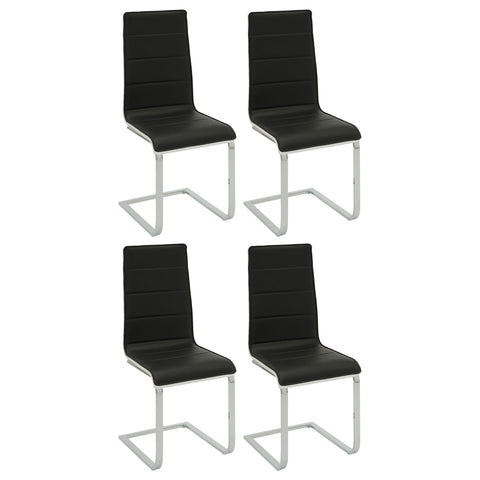 Broderick Upholstered Side Chairs Black and White (Set of 4) image