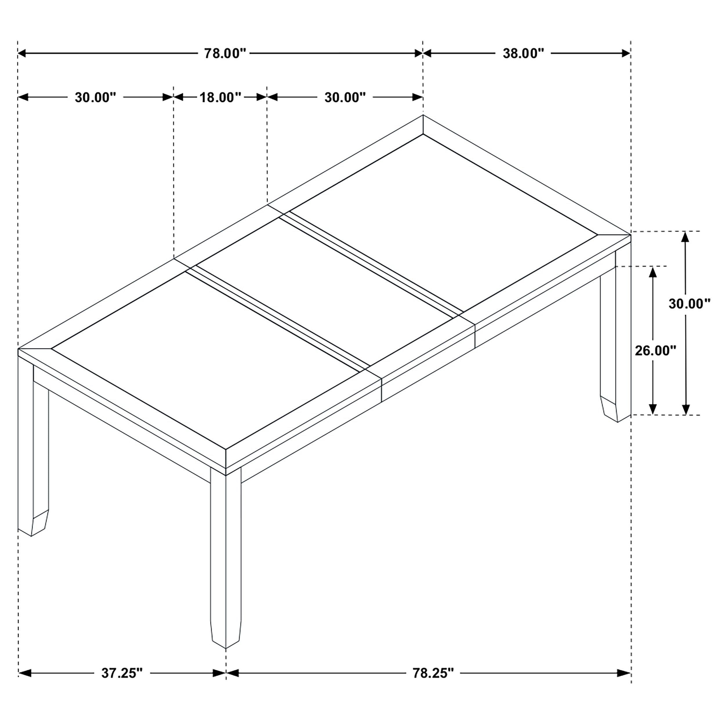 Elodie Rectangular Dining Table with Extension Grey and Black