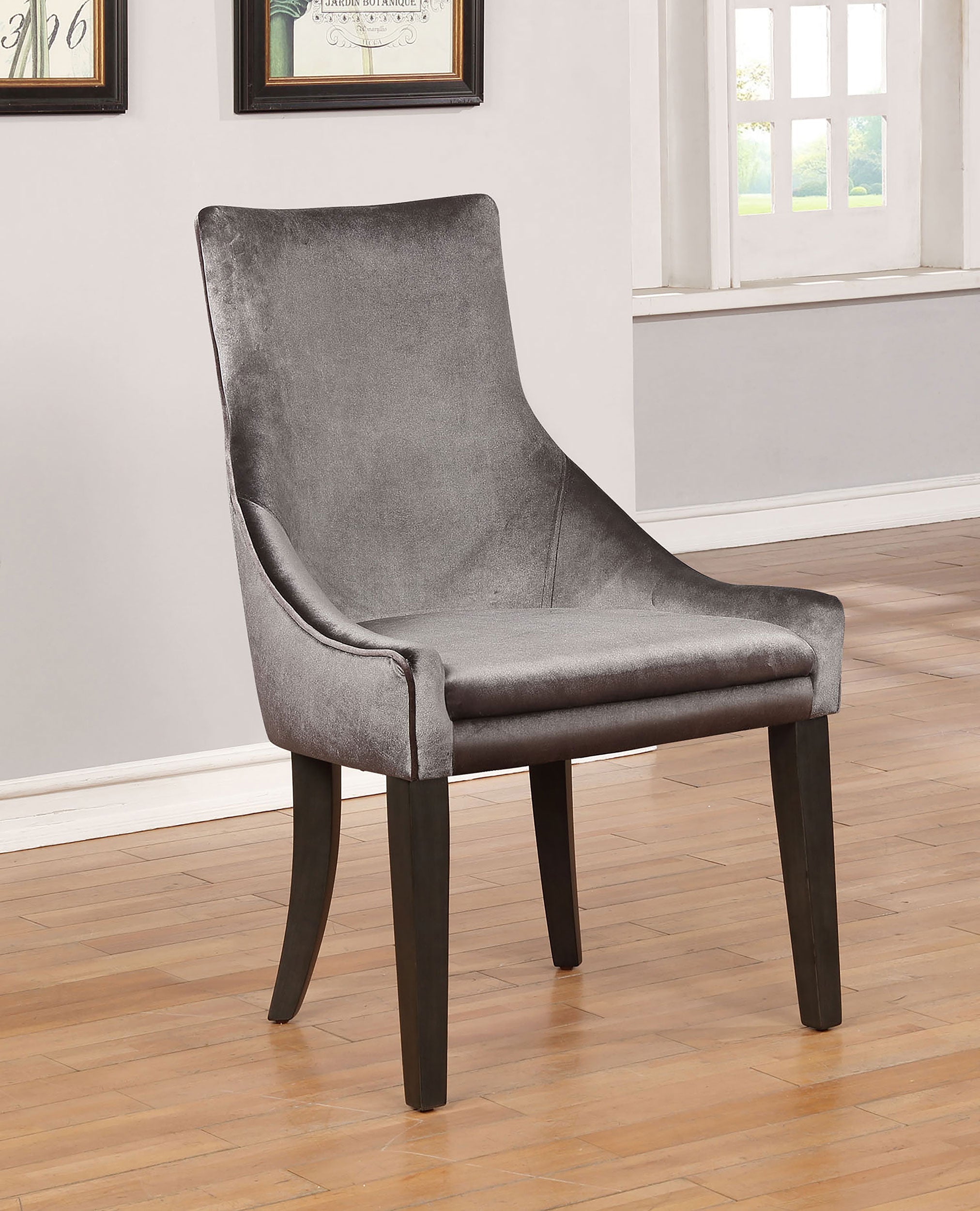 Phelps Upholstered Demi Wing Chairs Grey (Set of 2)