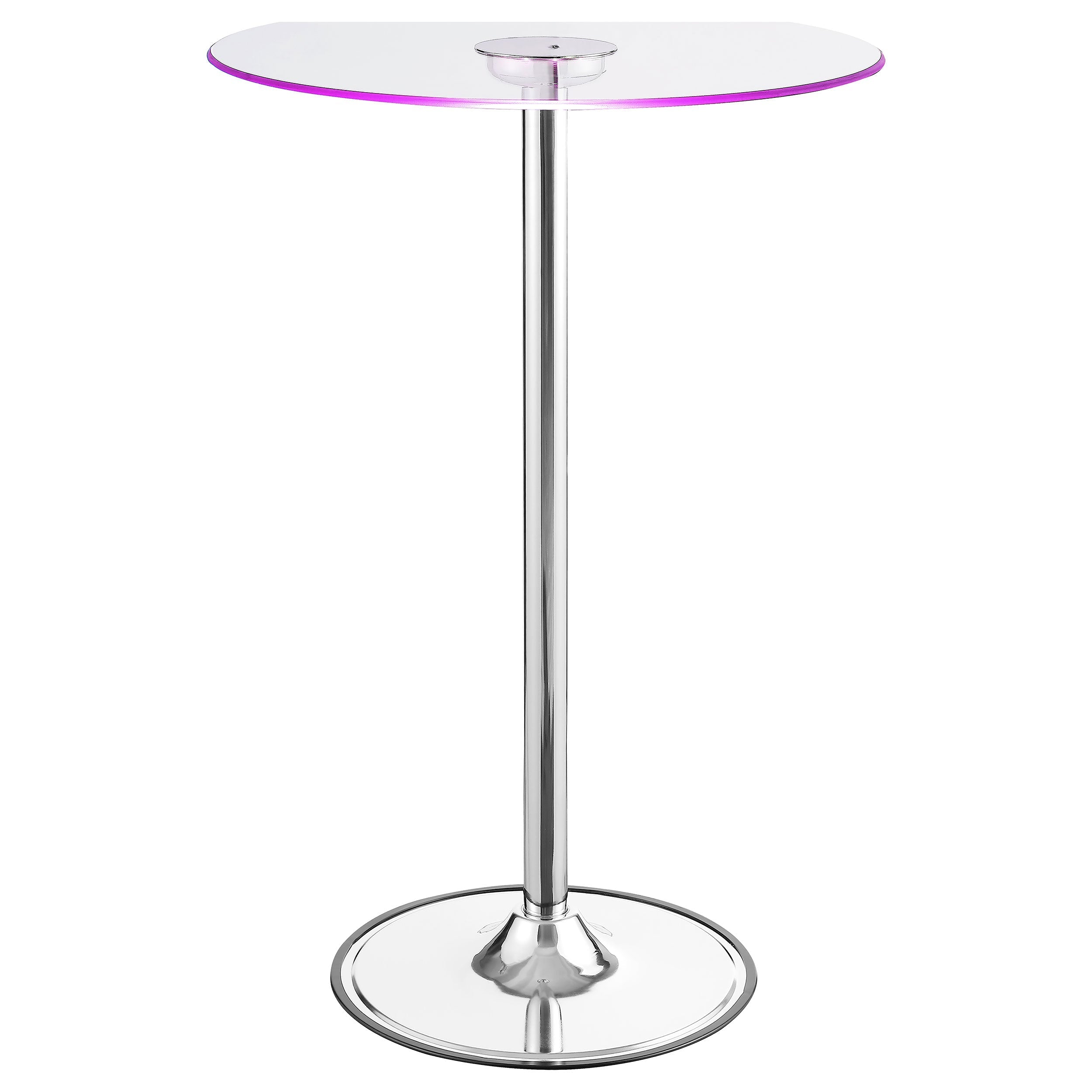 Thea LED Bar Table Chrome and Clear