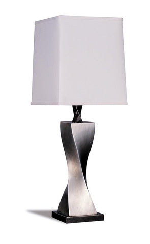 Keene Square Shade Table Lamps White and Antique Silver (Set of 2) image
