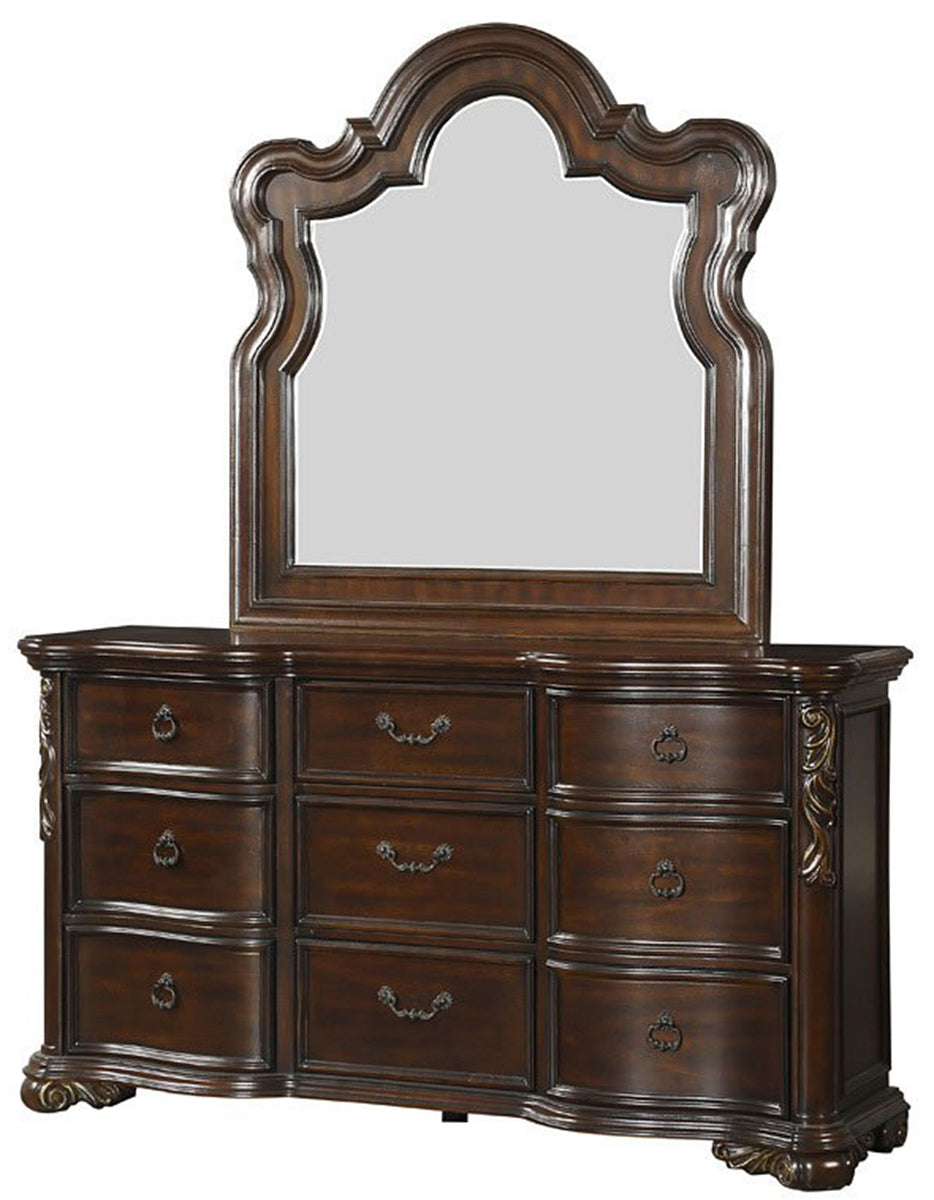 Royal Highlands Marble Top Dresser with Mirror