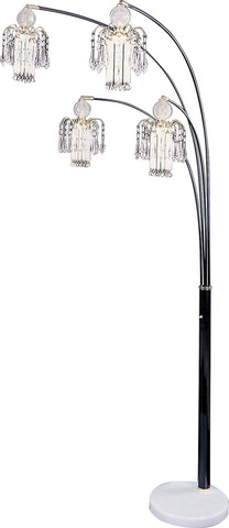 Maisel Floor Lamp with 4 Staggered Shades Black image