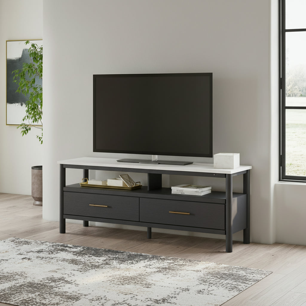 Cadmori 63" TV Stand with Electric Fireplace