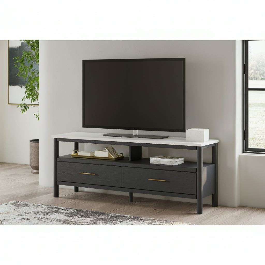 Cadmori 63" TV Stand with Electric Fireplace