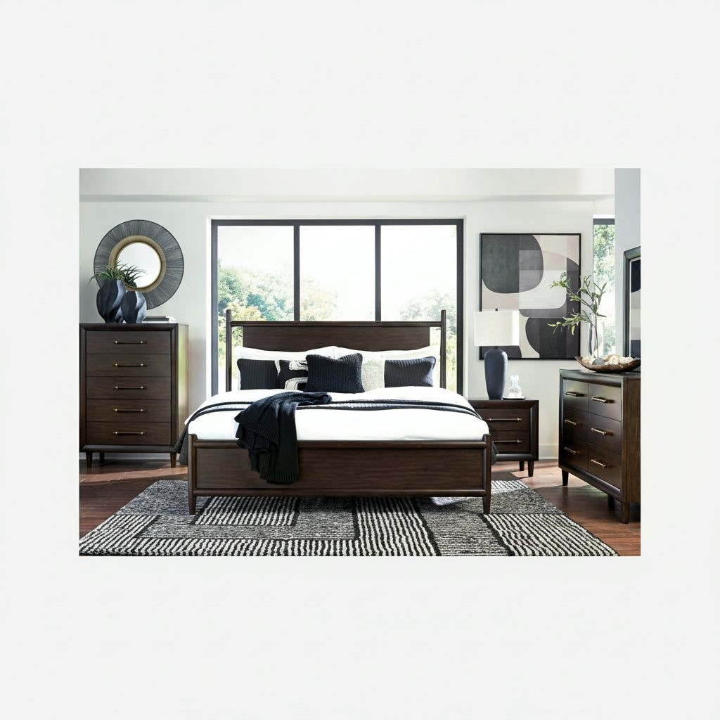 Dantenton Panel Bed, Dresser, Mirror, Chest & Nightstand, Bedroom Set