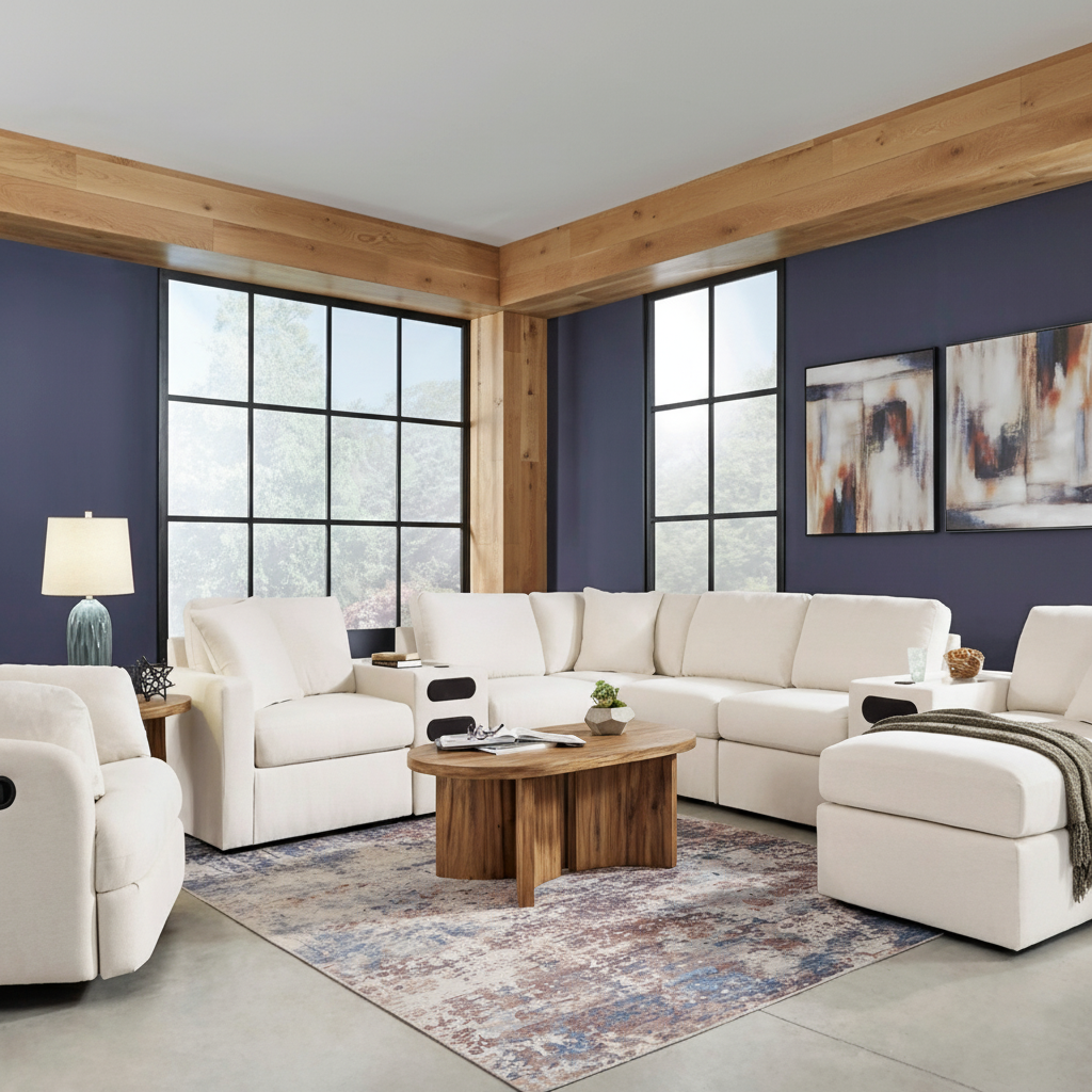 Modmax Premium 4-Piece Sectional with Storage Chaise and Storage Console