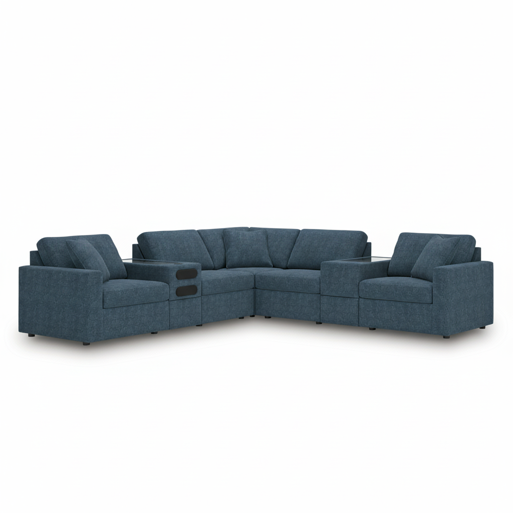 Modmax 7-Piece Balanced Sectional with Audio and Storage Consoles