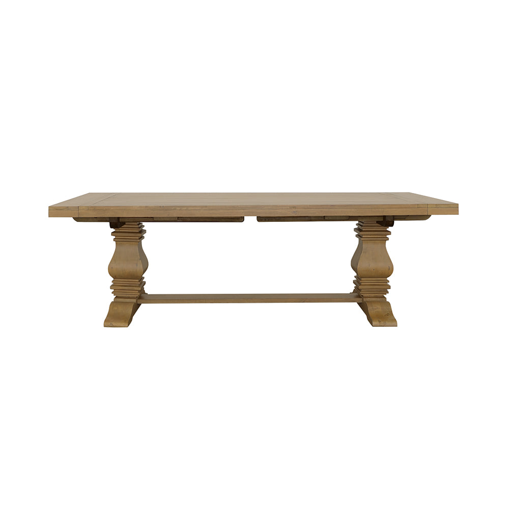 Florence Double Pedestal Dining Table Rustic Smoke