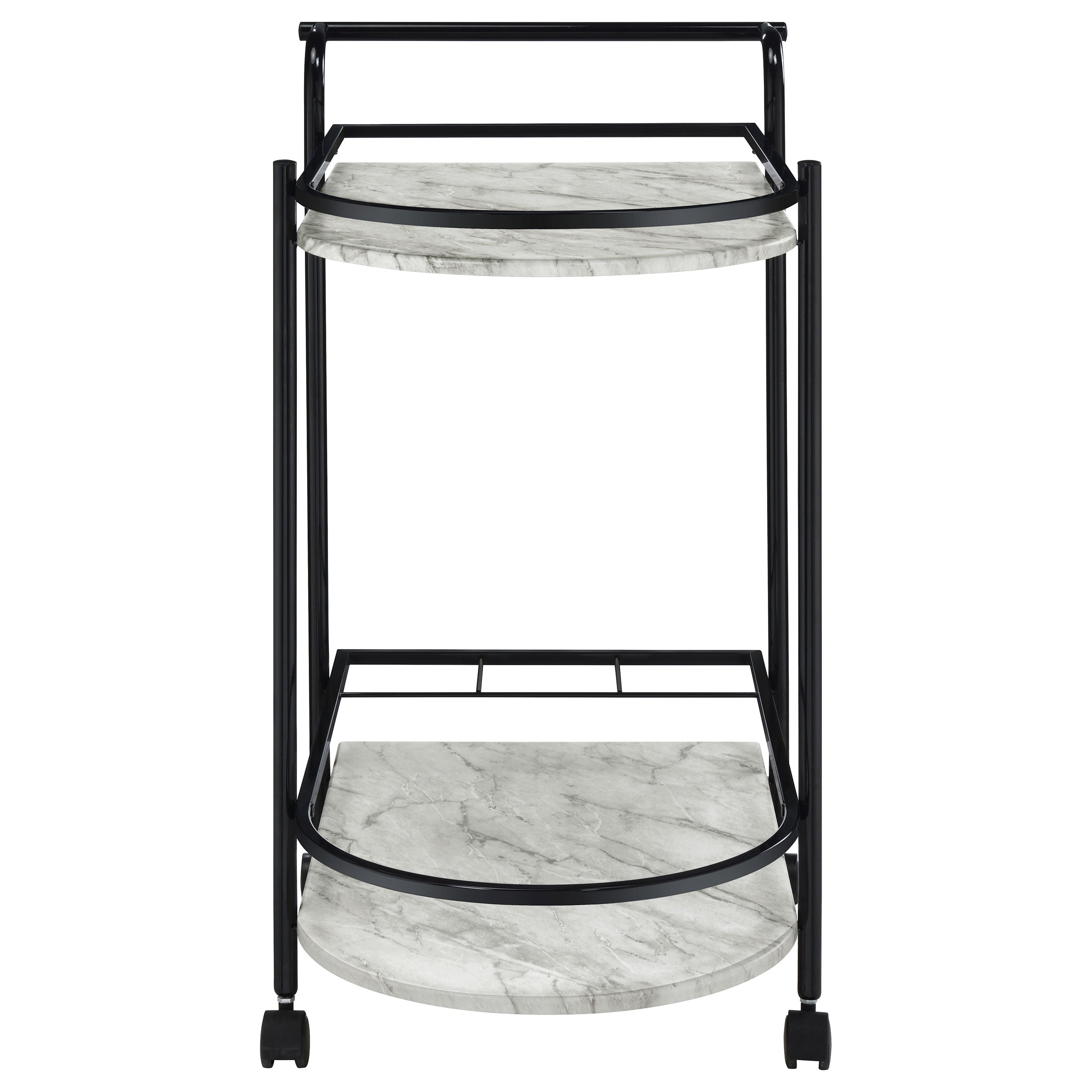 Desiree 2-tier Bar Cart with Casters Black