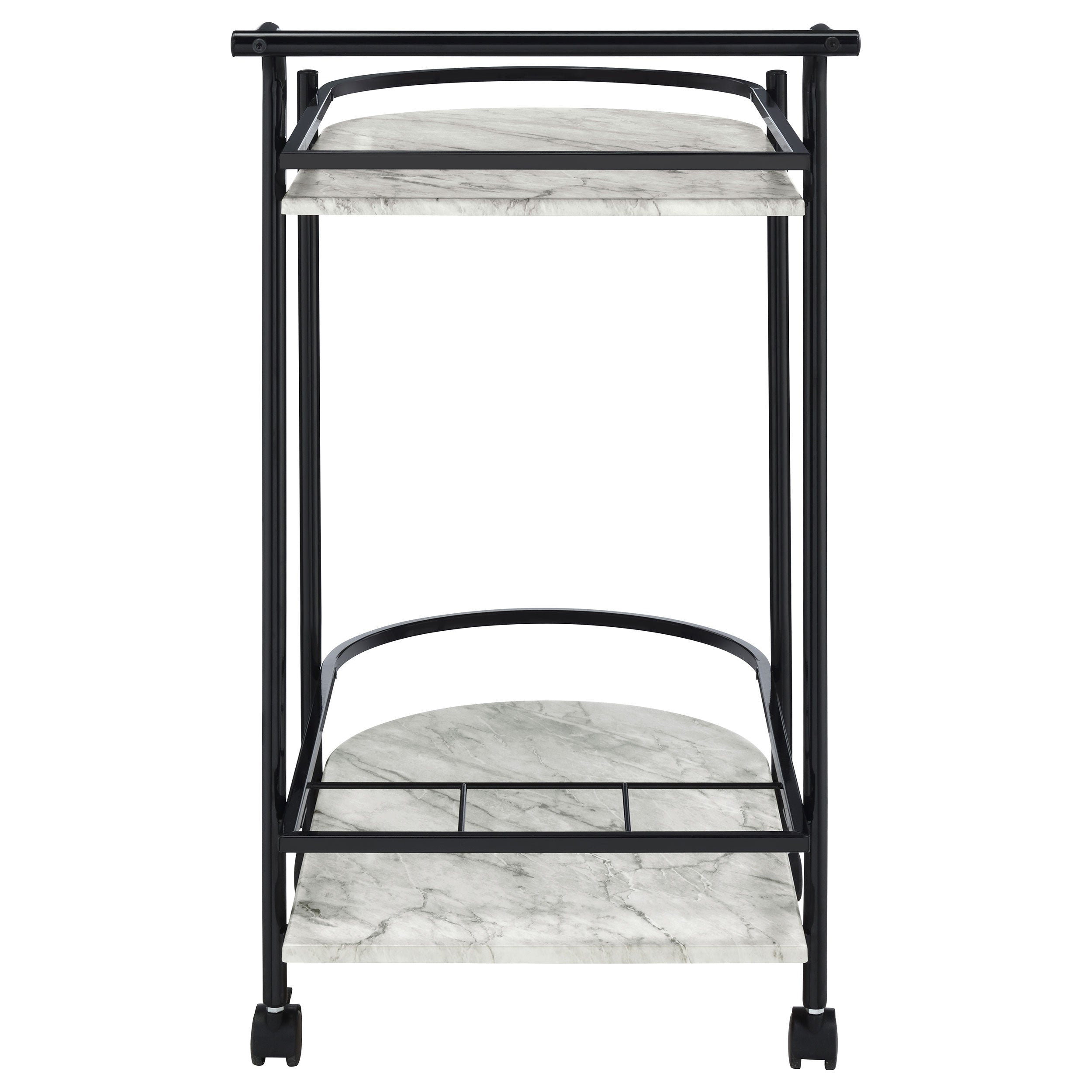 Desiree 2-tier Bar Cart with Casters Black