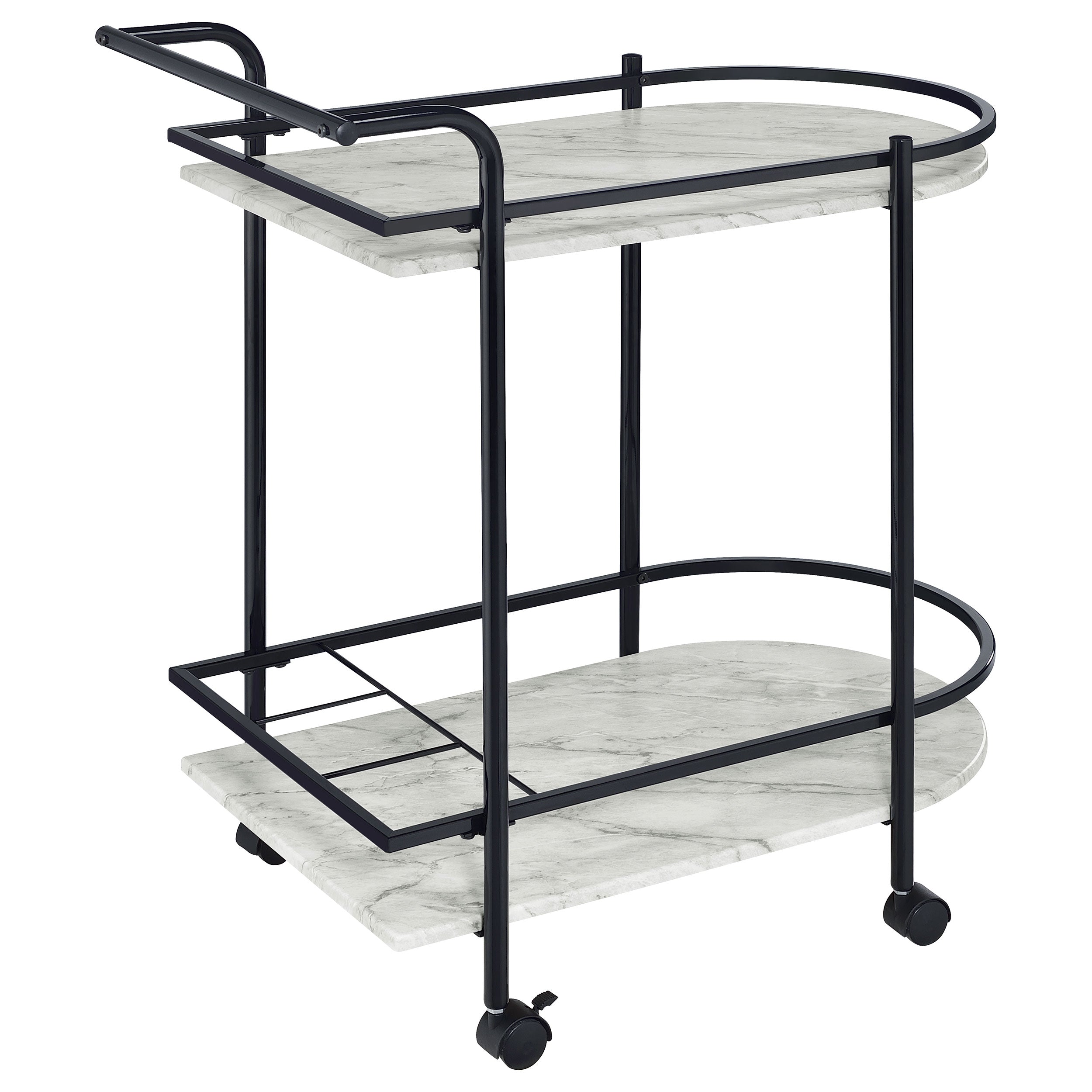 Desiree 2-tier Bar Cart with Casters Black