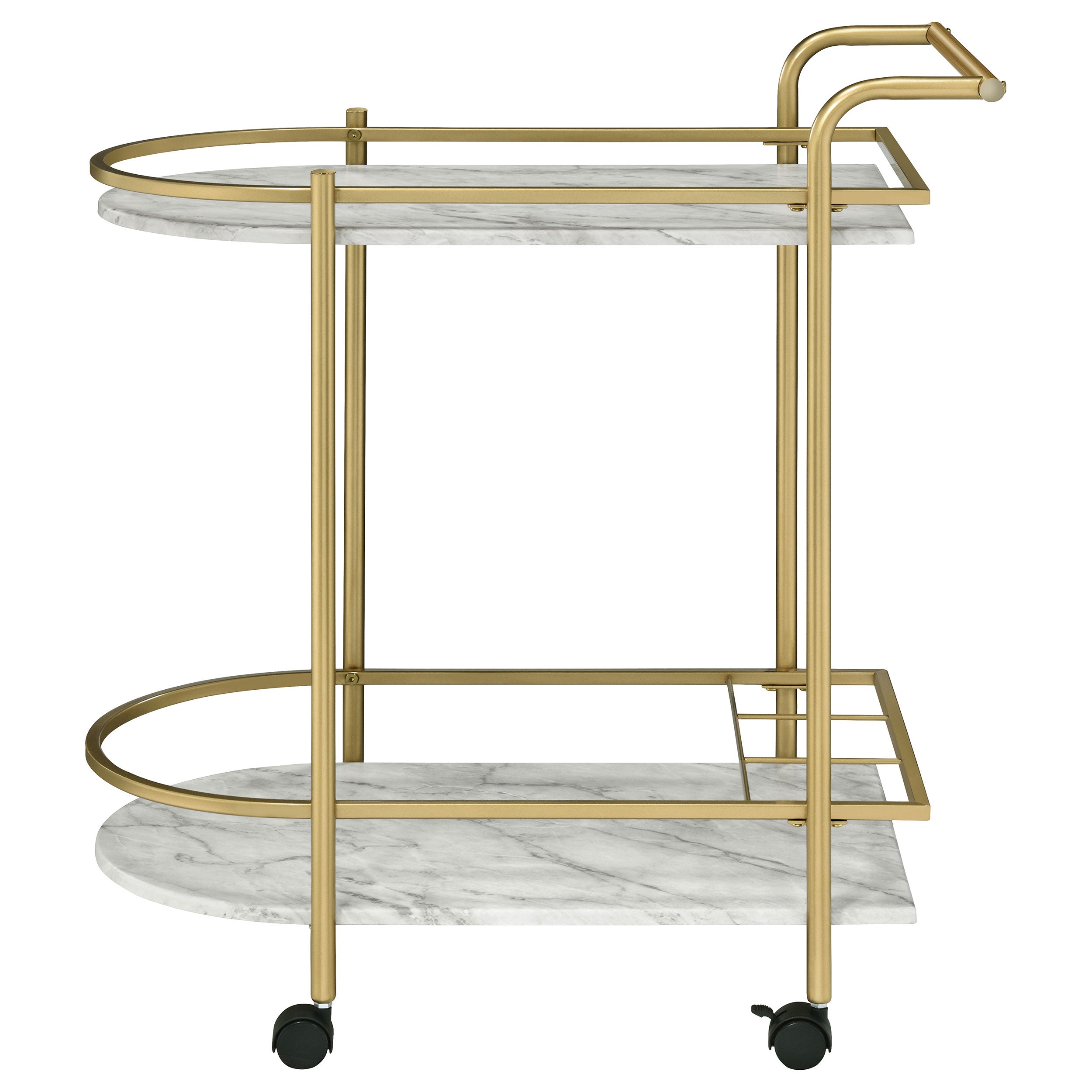 Desiree 2-tier Bar Cart with Casters Black