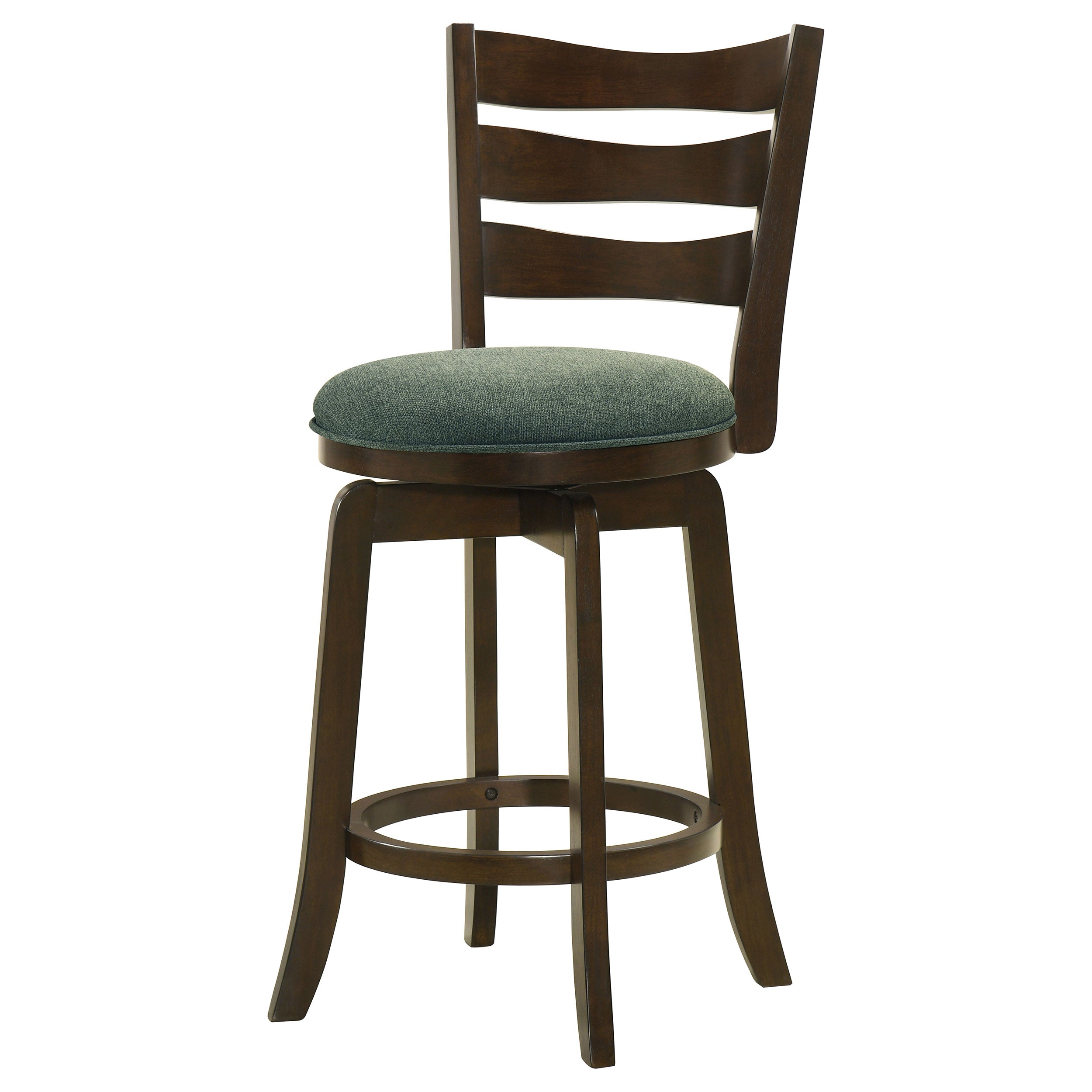 Murphy Ladder Back Counter Height Swivel Bar Stool Dark Cherry and Hunter Green