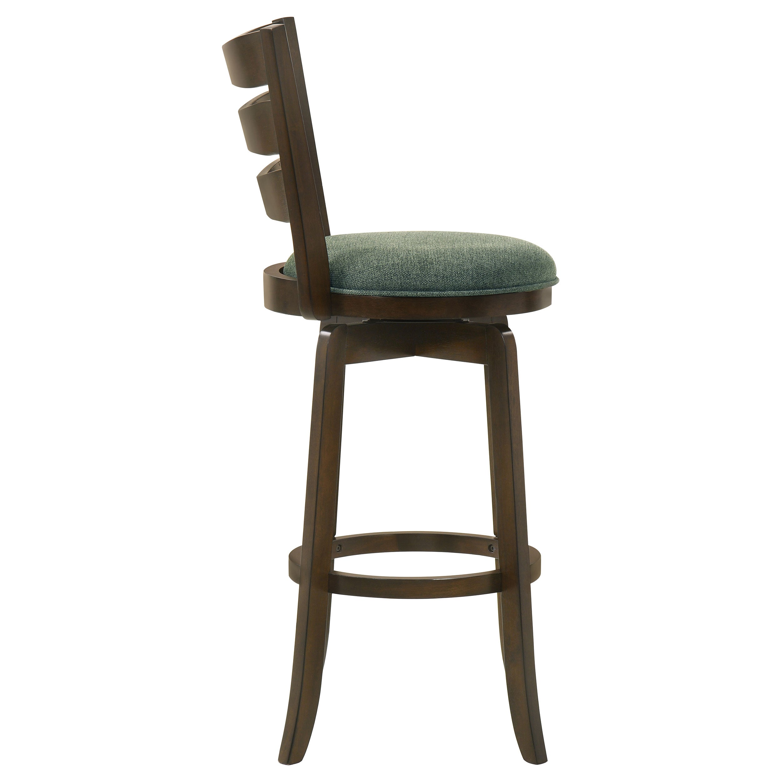 Murphy Ladder Back Counter Height Swivel Bar Stool Dark Cherry and Hunter Green