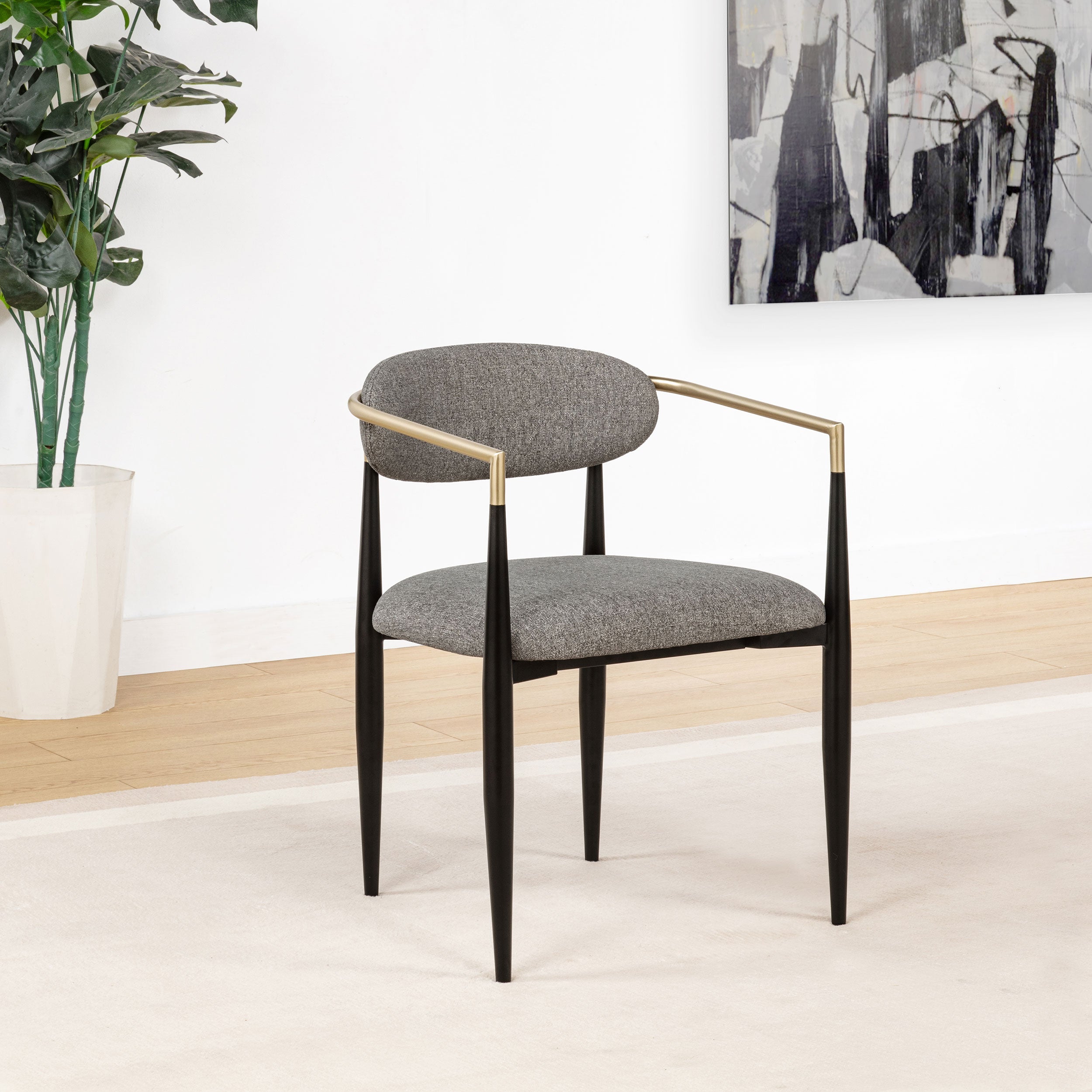 Alexis Fabric Upholstered Dining Arm Chair (Set of 2)