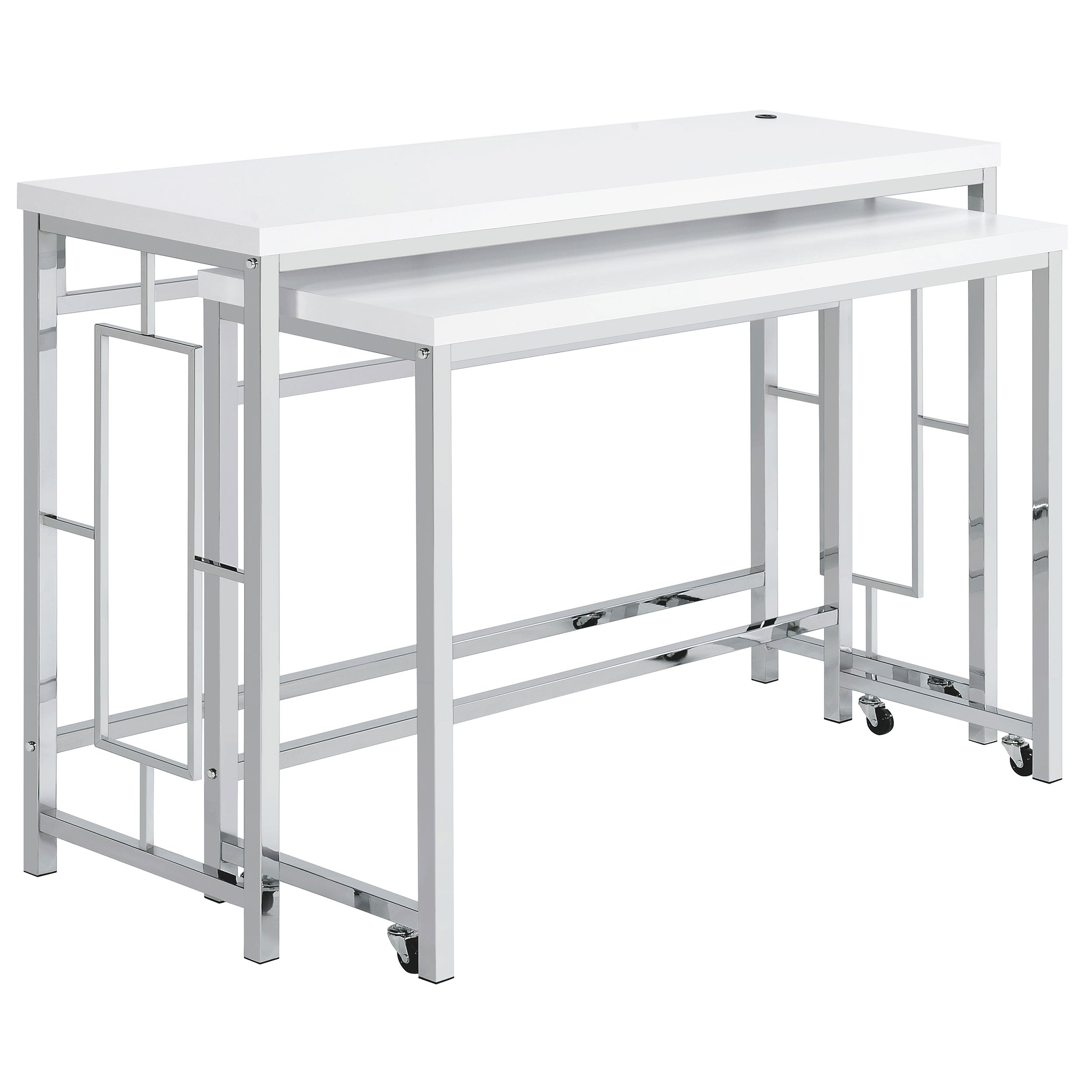 Jackson  Multipurpose Counter Height Table Set White and Chrome