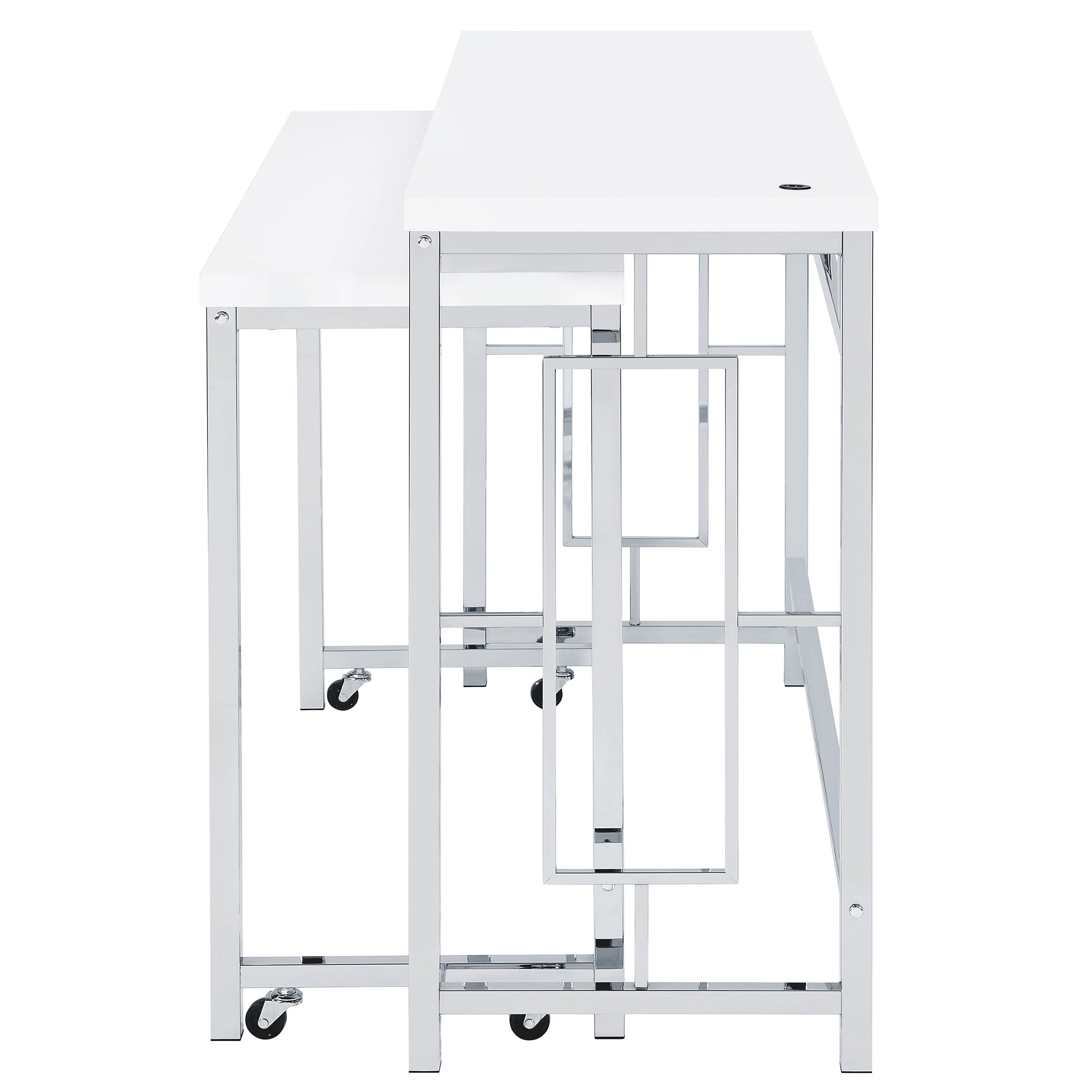 Jackson  Multipurpose Counter Height Table Set White and Chrome